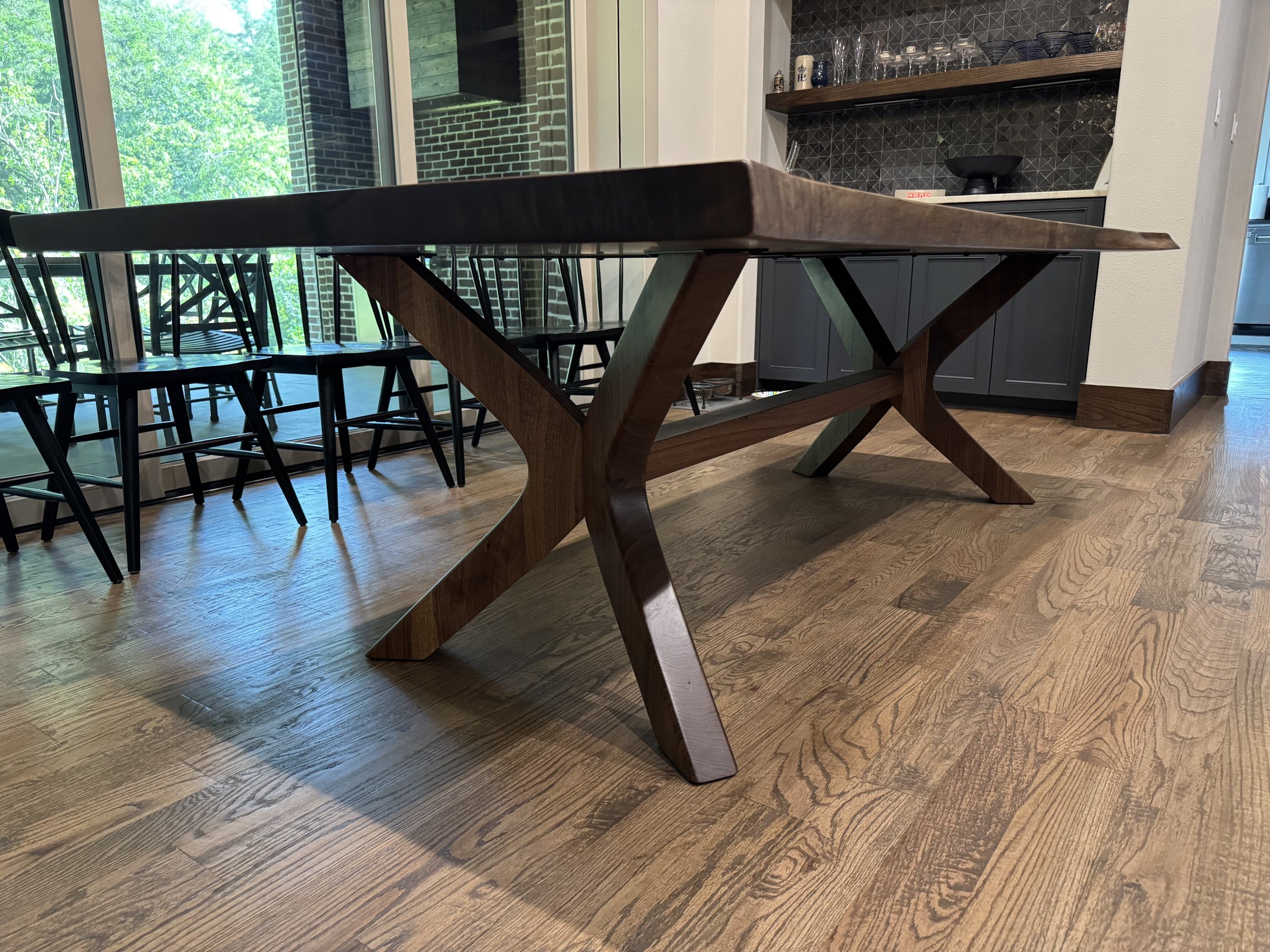 X-Frame Legs for Live Edge Walnut Table - 2026 with Baker Hardwoods
