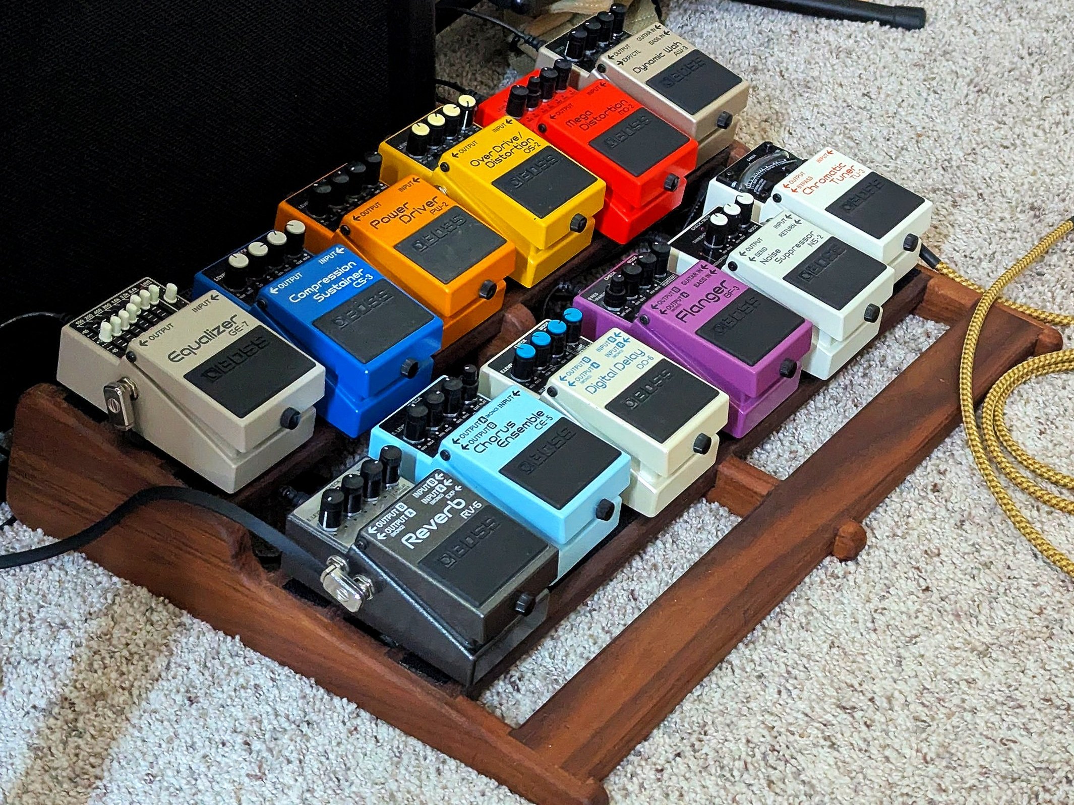 Walnut Pedal Board with Pedals - 2023