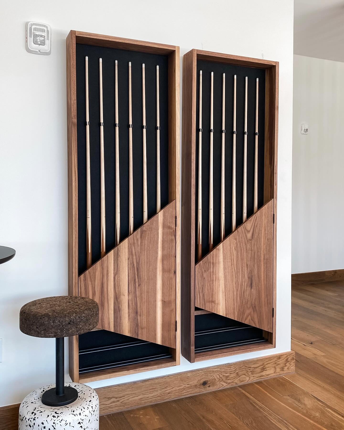 Twin Walnut Pool Cue Racks - 2021 with CE Design