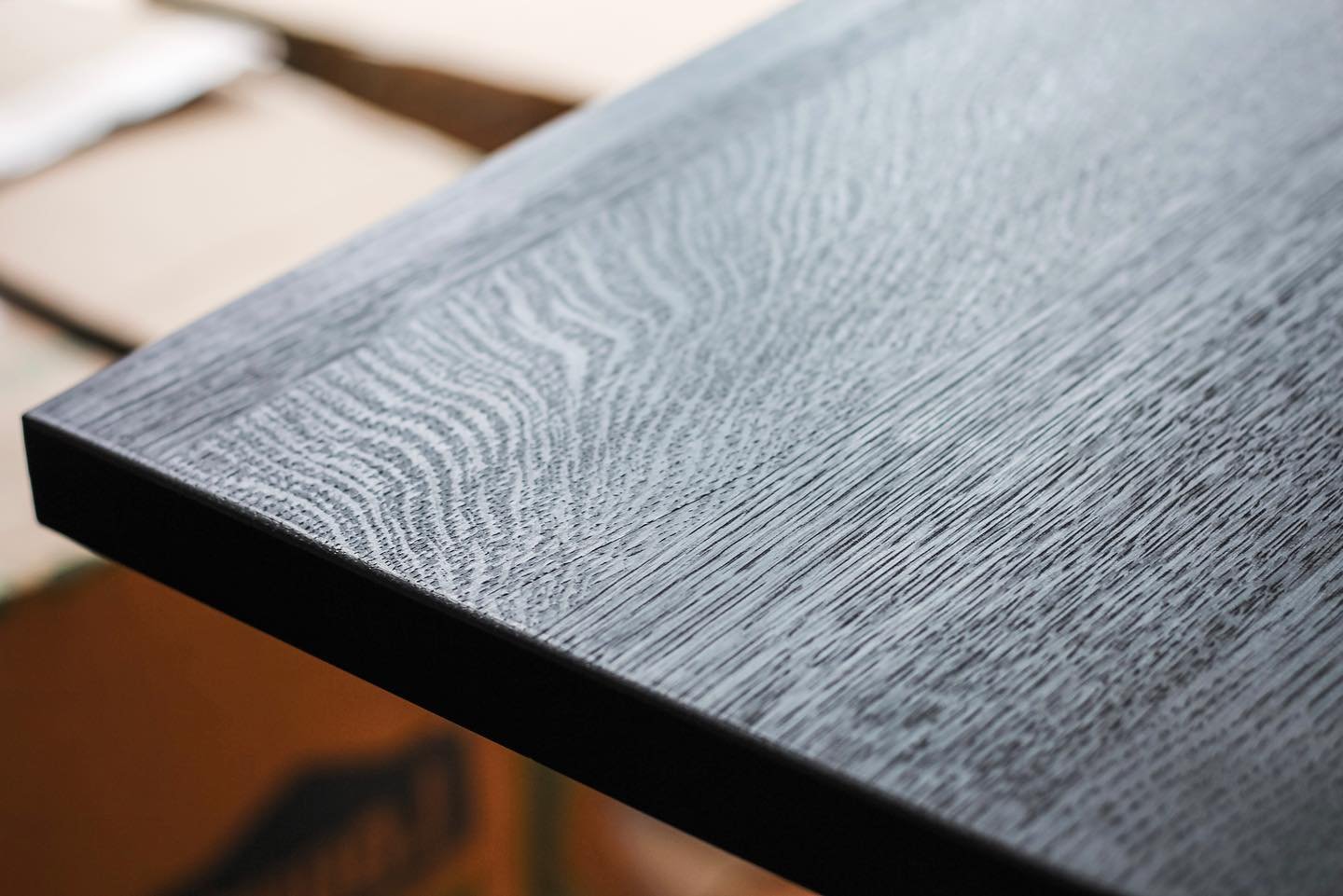 Black Stained Solid Oak Table Top - 2021 with CE Design