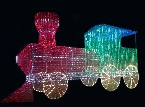 Commercial holiday light show concept sketch for a custom-built 2D candy cane drive-thru entrance tunnel