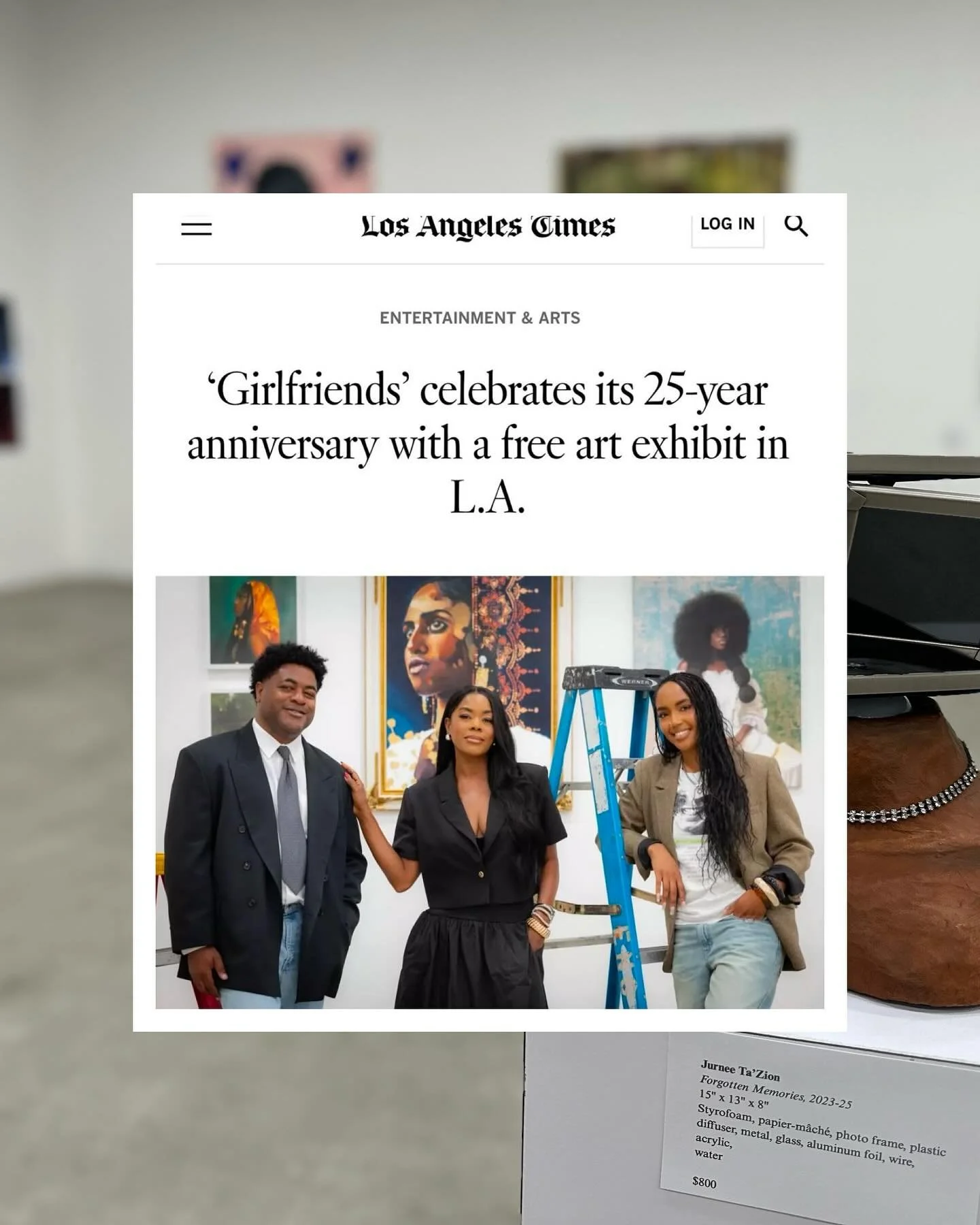 I am always so proud of my incredibly talented friend @mariejose.art, and it was exciting to see their piece included in this spread in the @latimes. Photo credit: @jason_armond