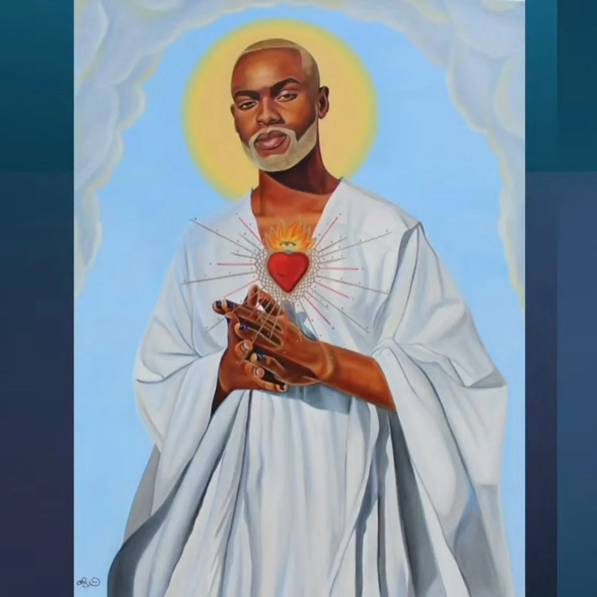 Feels like a good day to celebrate my incredible client, Compton artist Anthony Lee Pittman. This is one of my favorites&hellip; &ldquo;Son Shine&rdquo; (2022) 🟡☁️&hearts;️