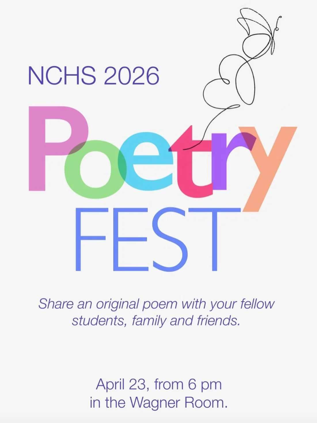 Don&rsquo;t forget to submit your poetry to the 2026 Poetry Fest! Use this link: https://forms.gle/dKem56tJoWpNbGo77