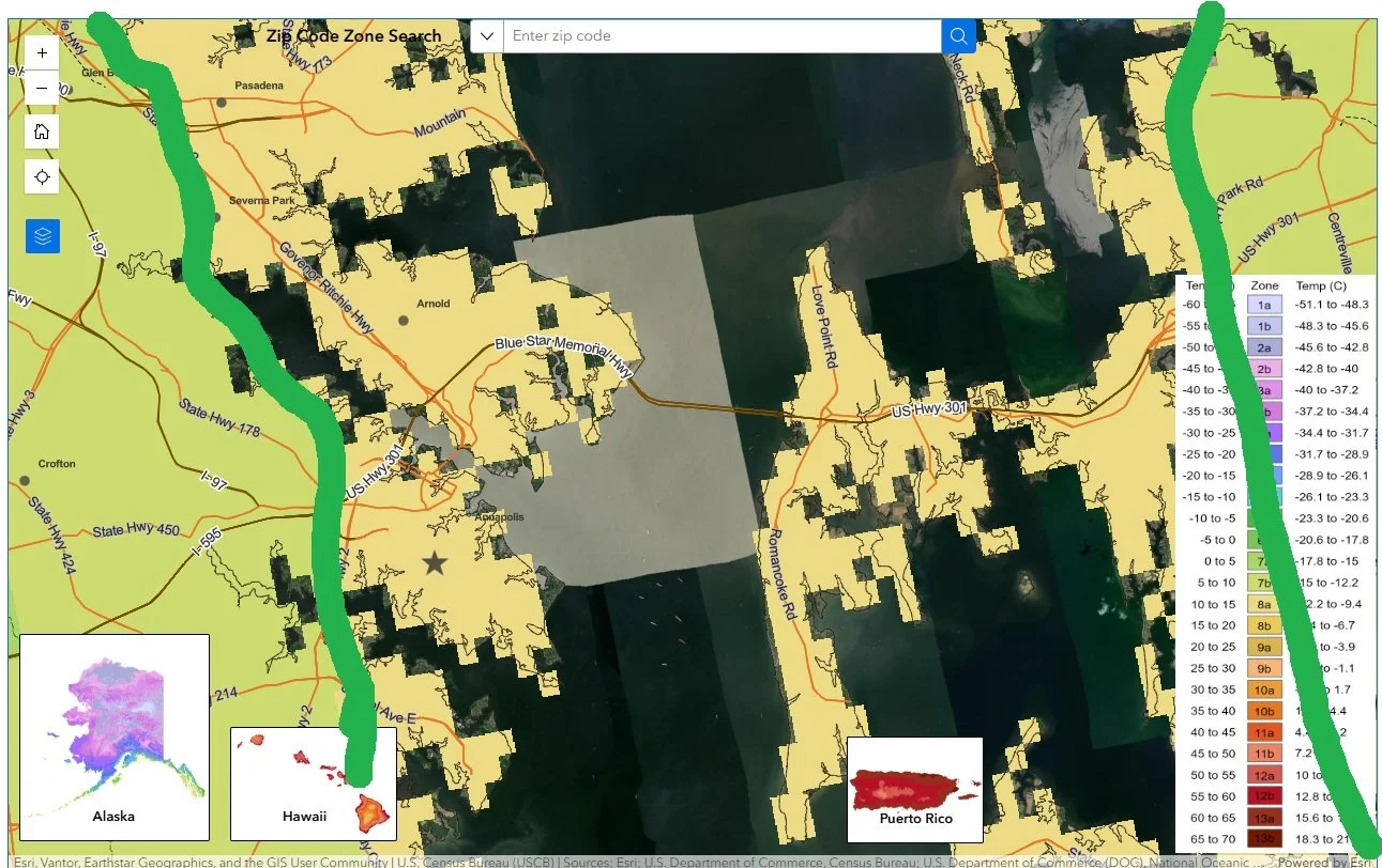 Annapolis Maryland Zone 8a