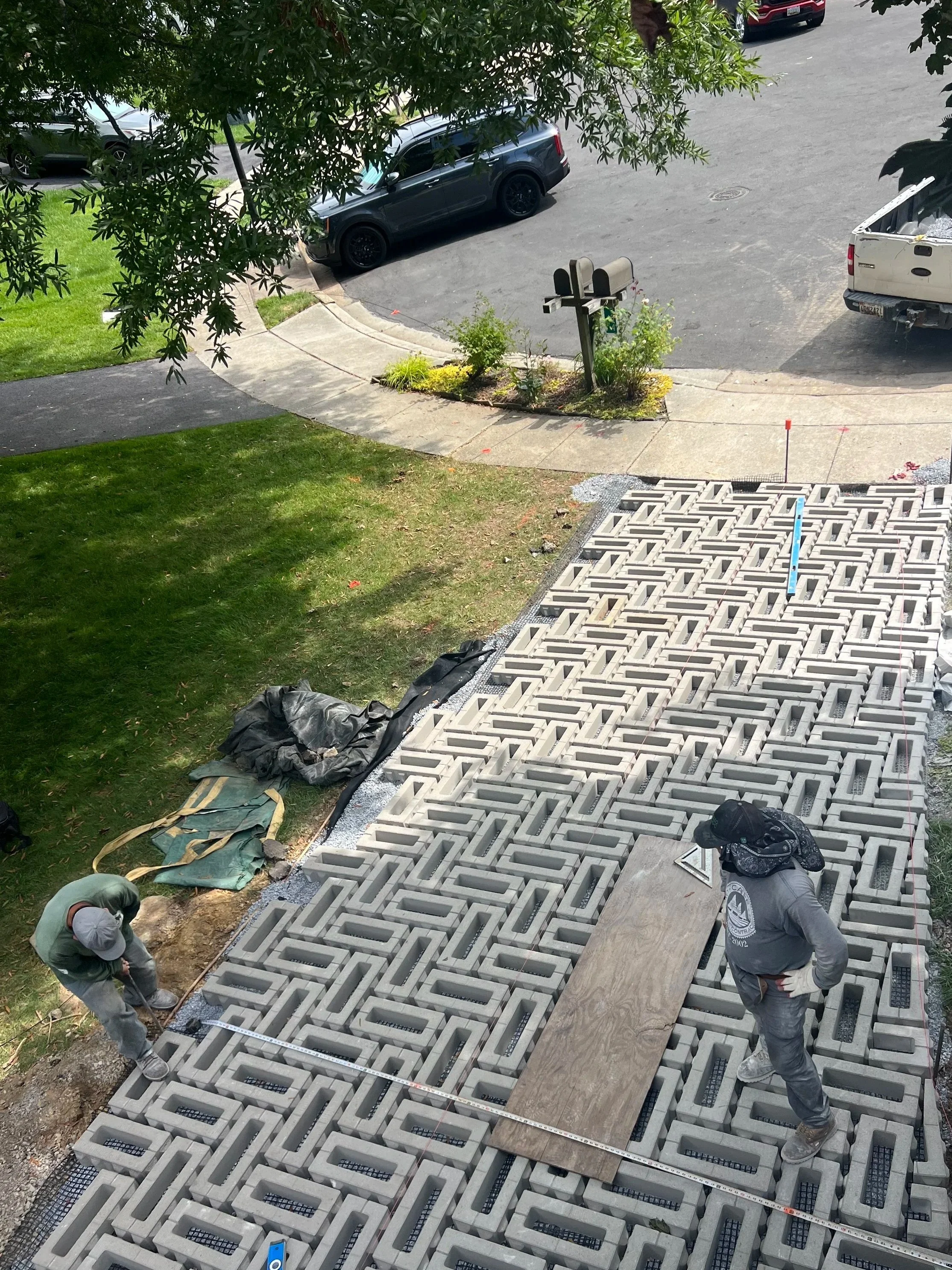 The cement block had to be cut multiple times to maintain a clean, curved edge. 