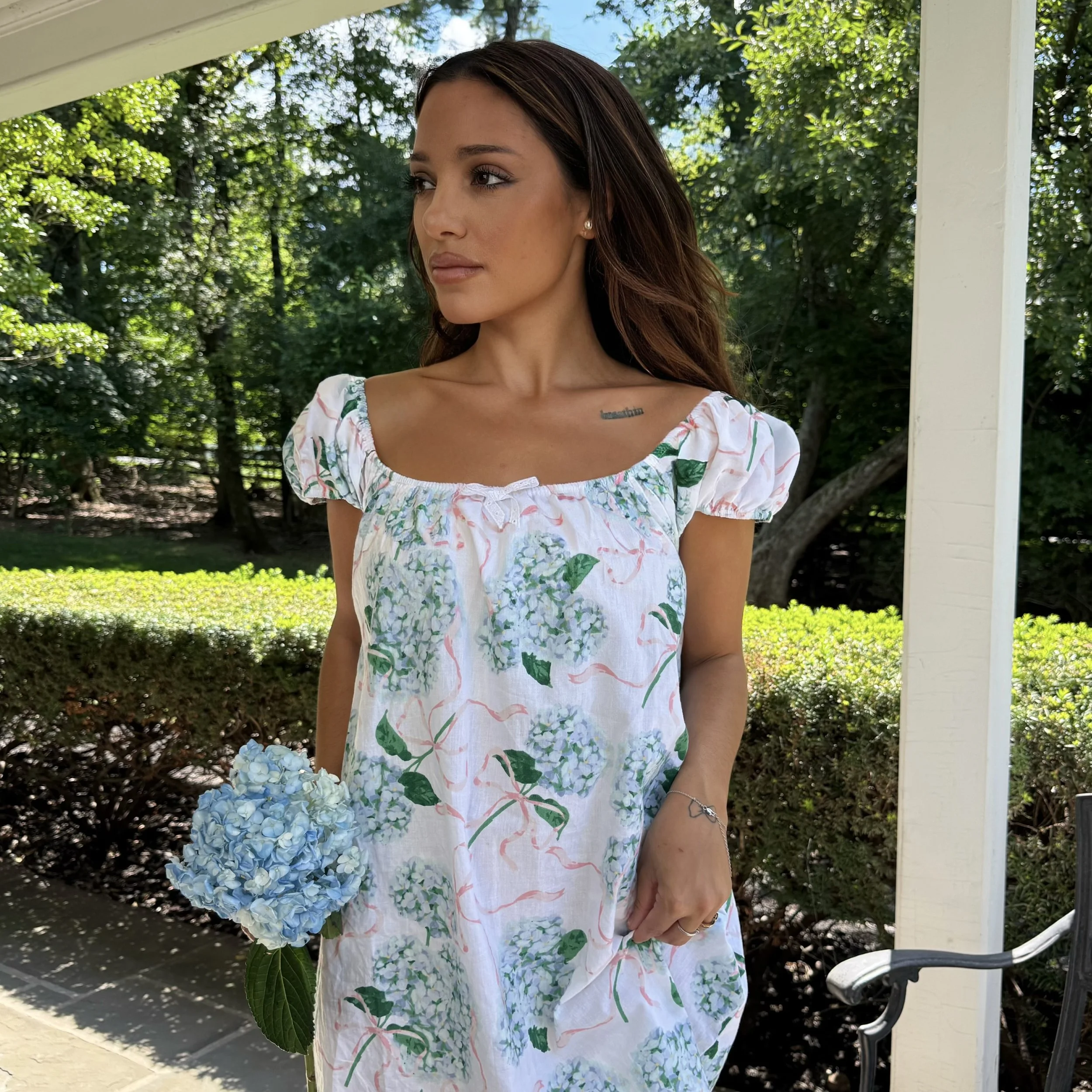 Hydrangea Ribbon Nightgown