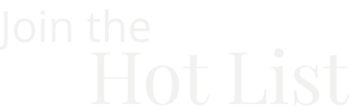 Text stating 'Join the Hot List' in varying font sizes and colors.