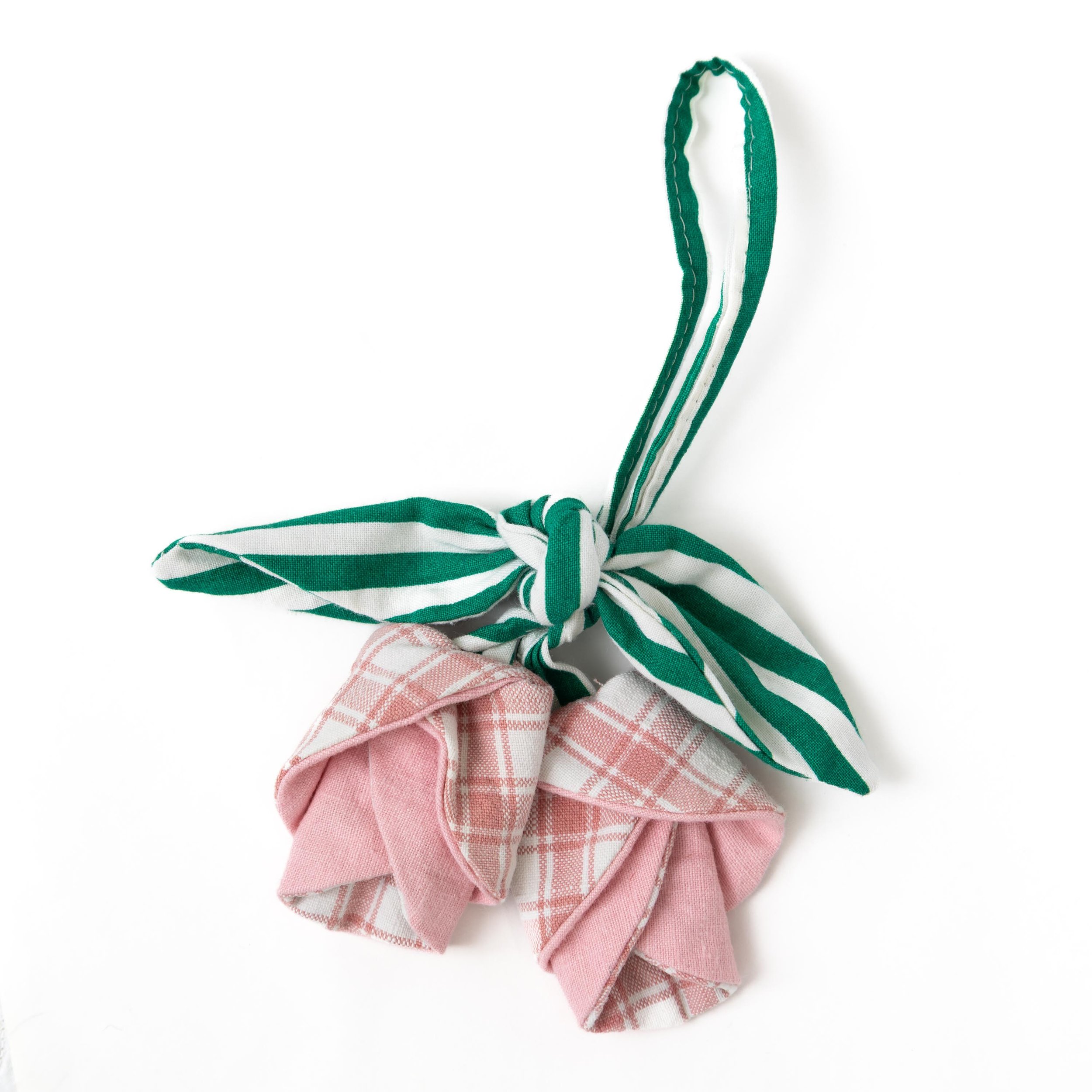 Pink Tulip Purse Charm With Stripe Stem