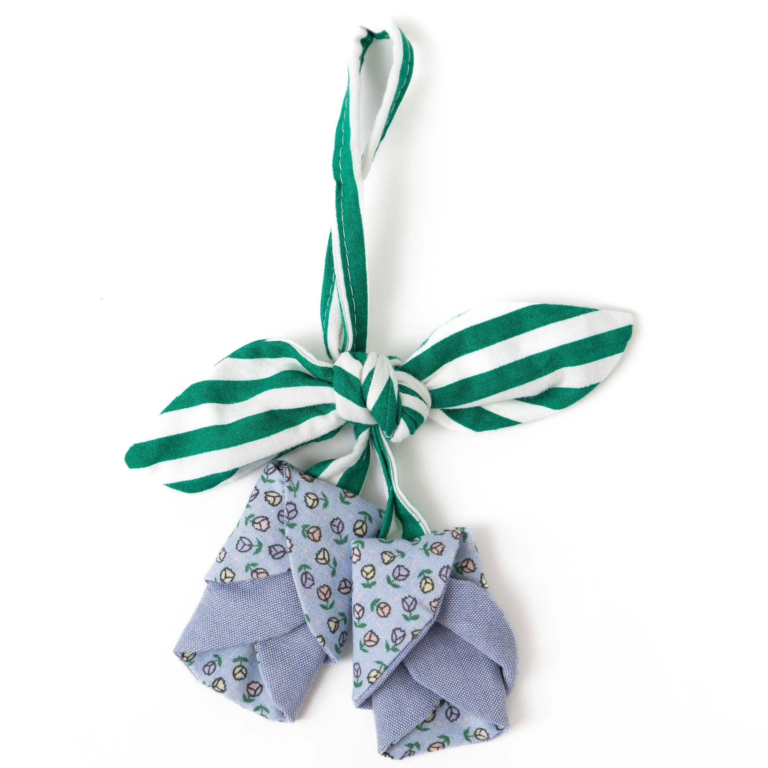 Blue Tulip Purse Charm With Stripe Stem