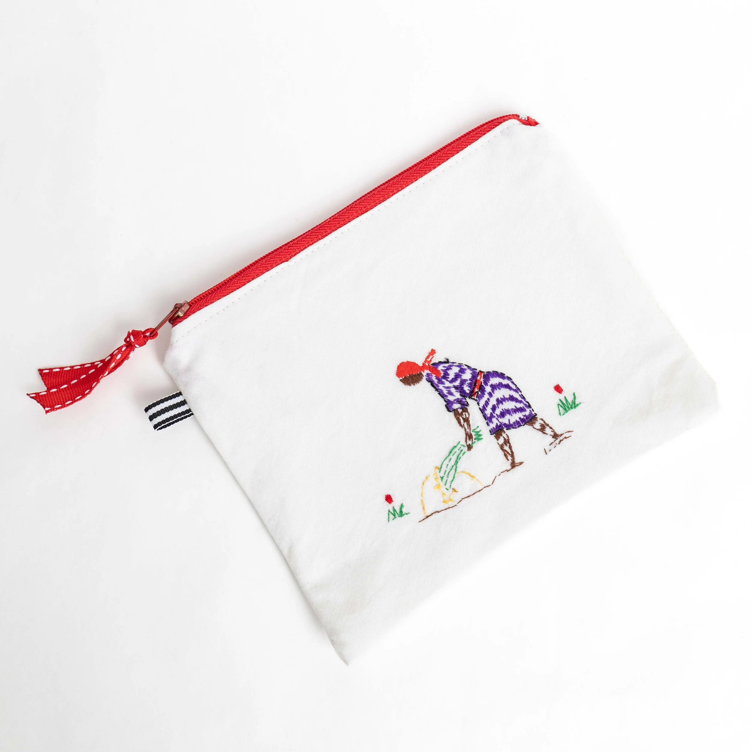 Harvester with Purple Dress Flat Pouch with Red Zipper