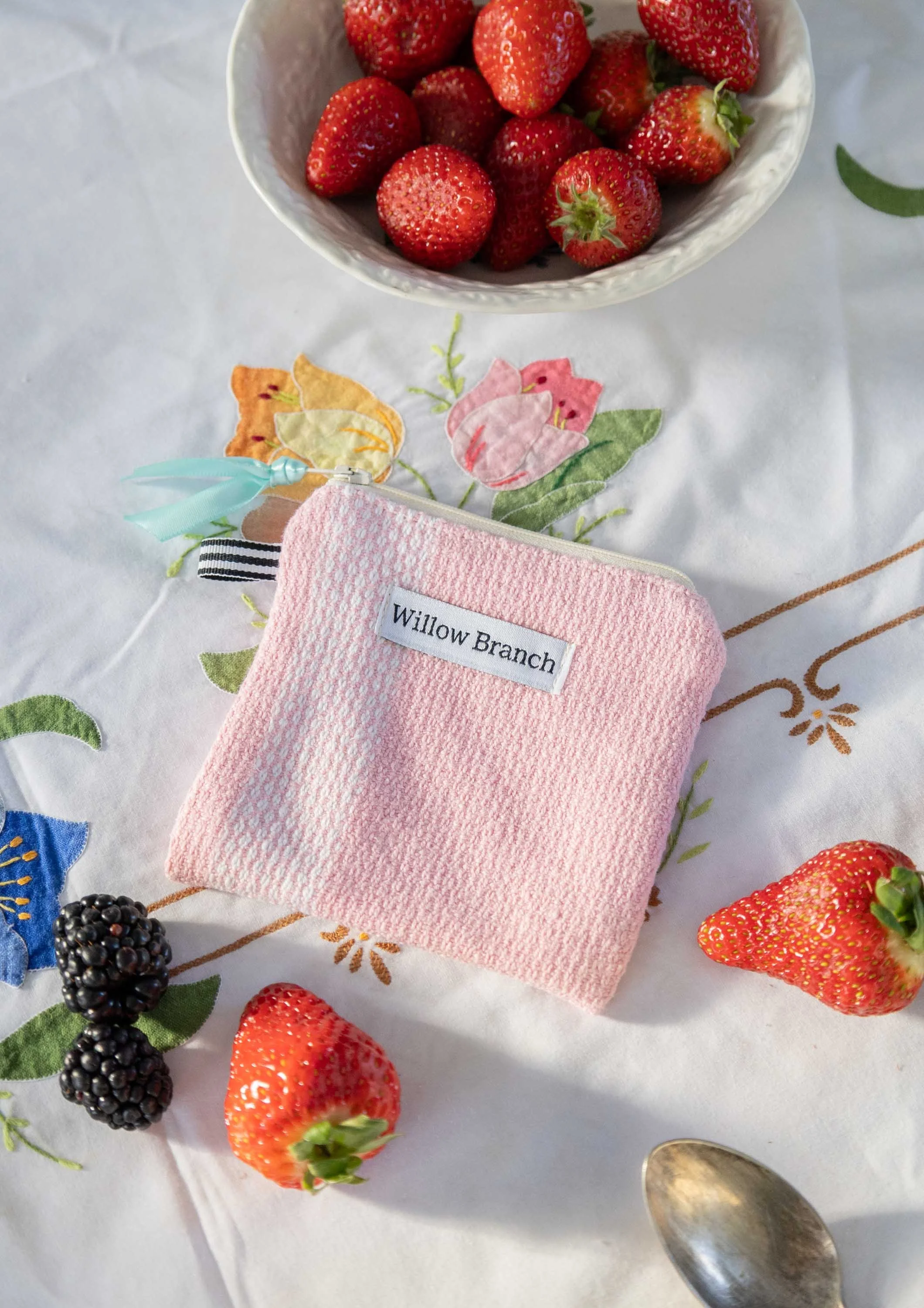 Pink Vintage Placemat Napkin Flat Pouch Small