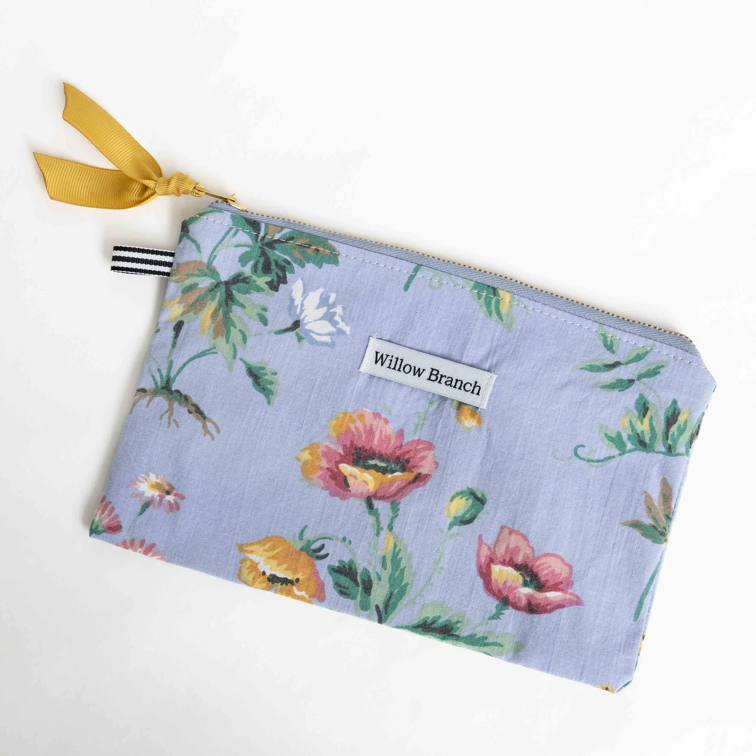 Floral Flat Pouch Blues Purple Pink