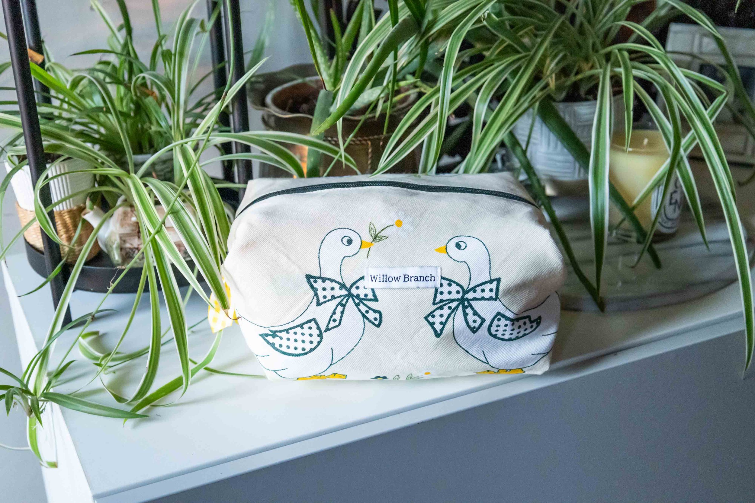 Cottage Core Geese Boxy Makeup Bag