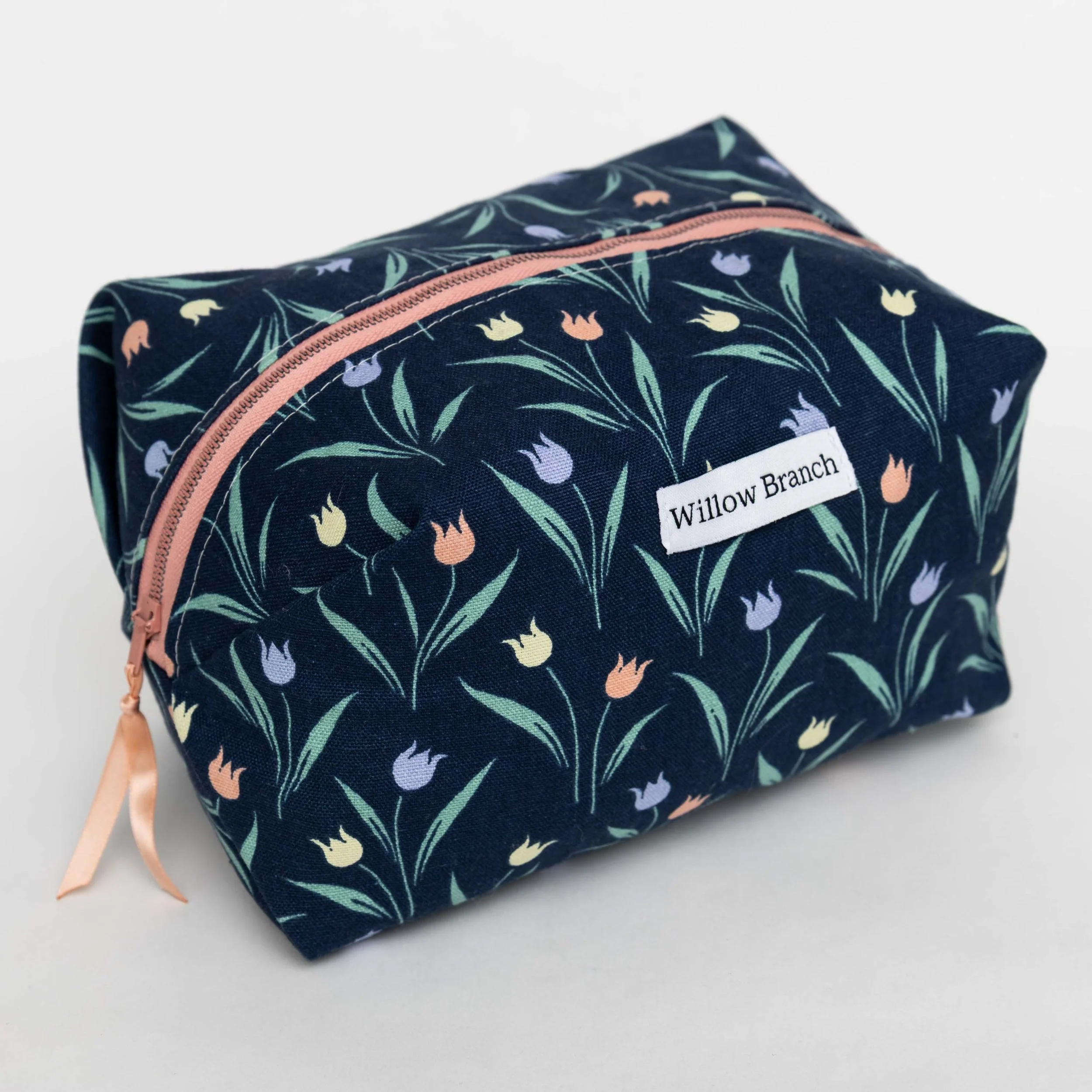 Tulip Boxy Makeup Bag pink ribbon