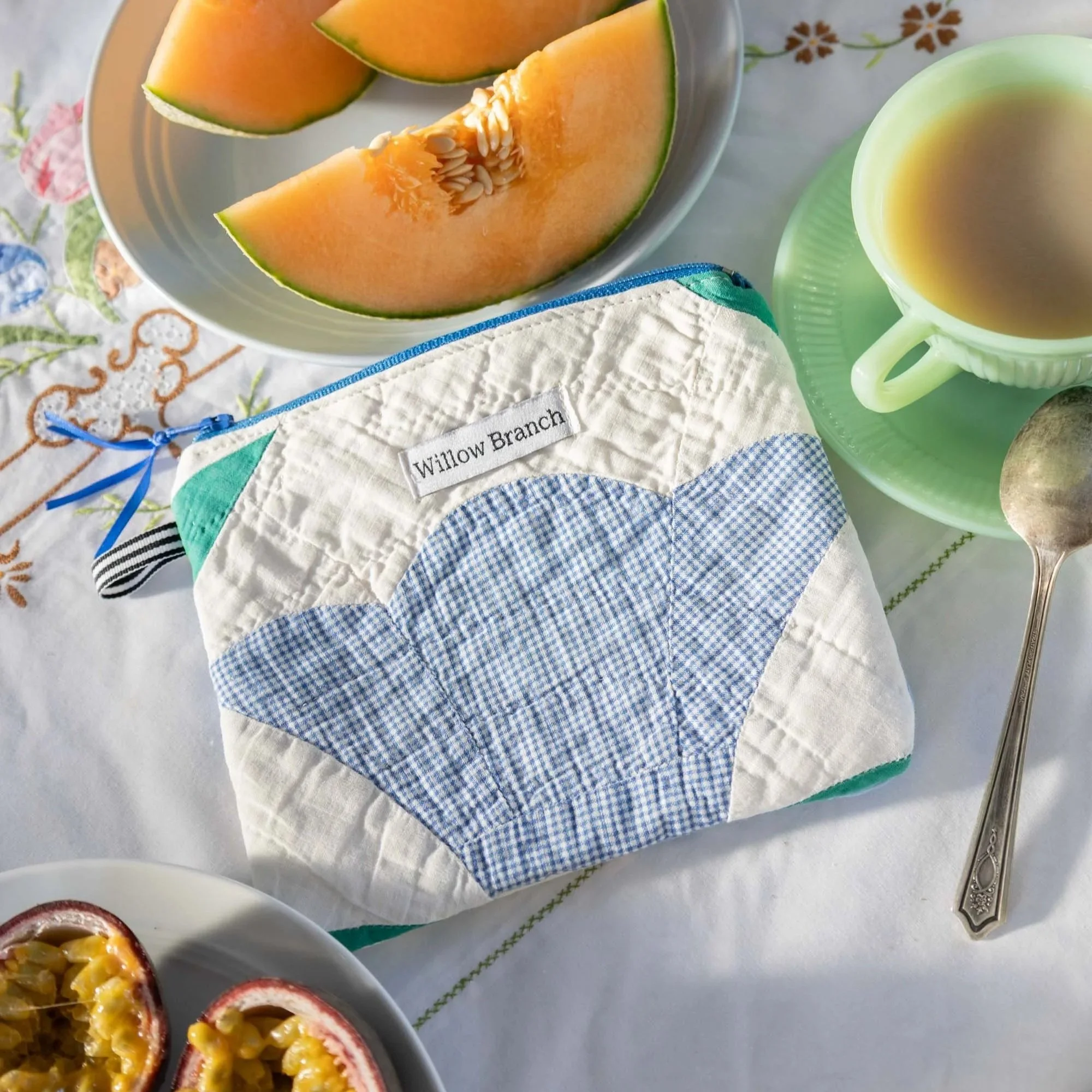 Tulip Vintage Quilt Flat Pouch