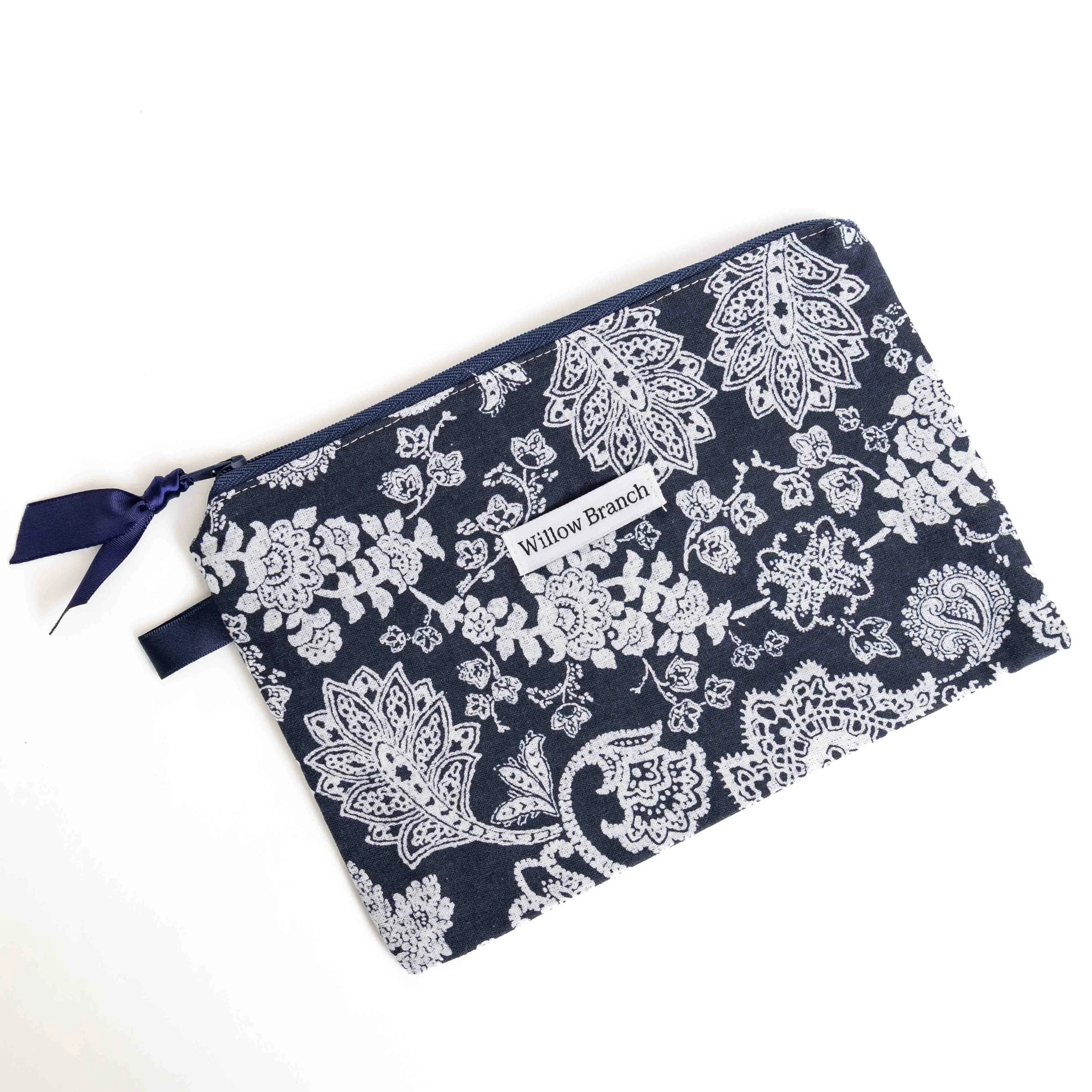 Navy Bandana Flat Pouch Larger