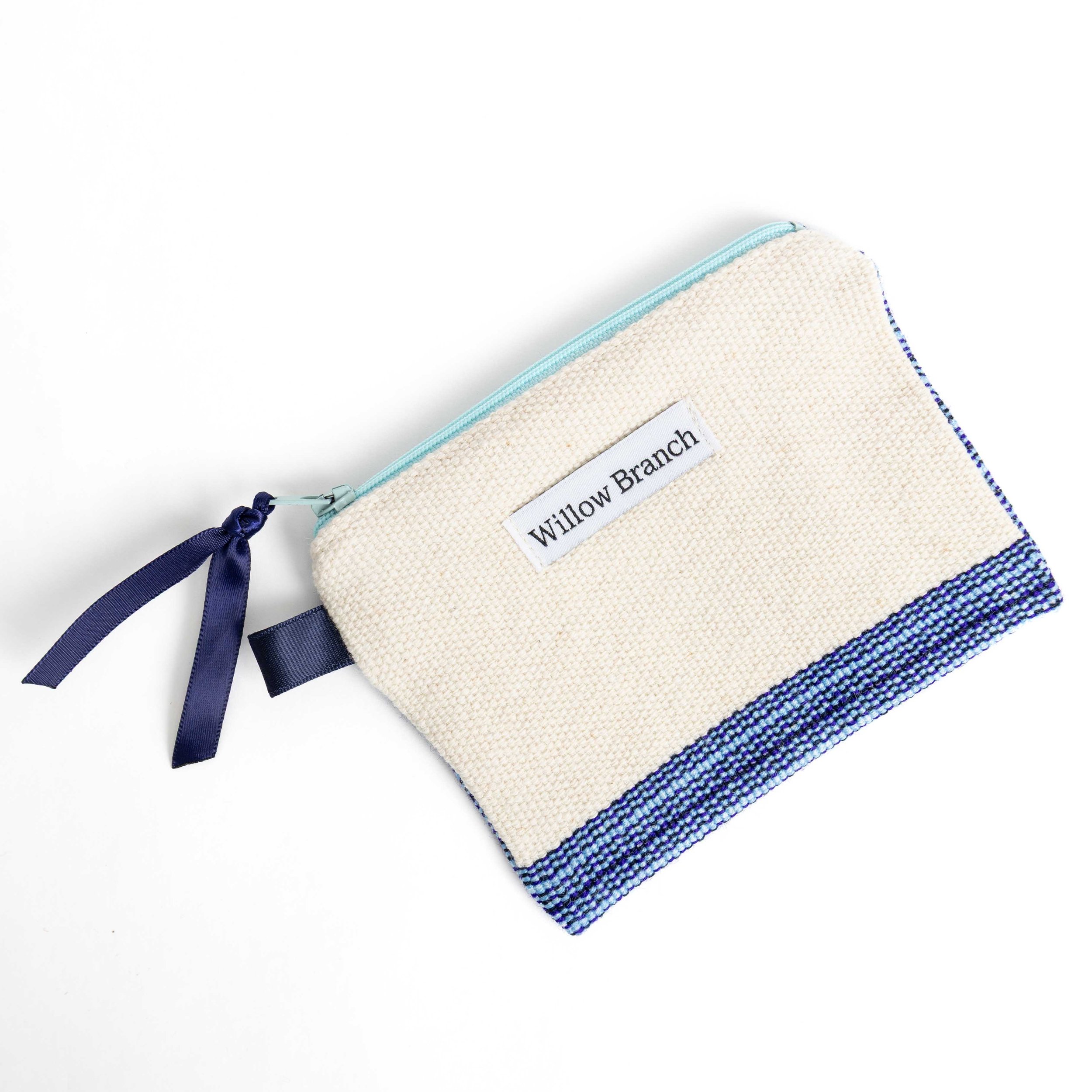 Blue Stripe flat pouch small