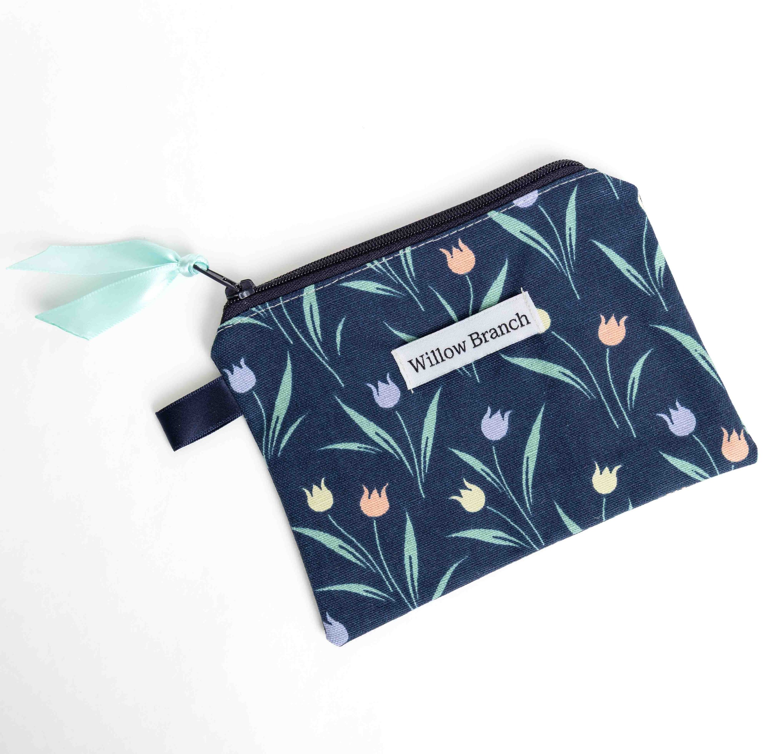 Tulip multi colour Navy Flat Pouch Navy Zipper