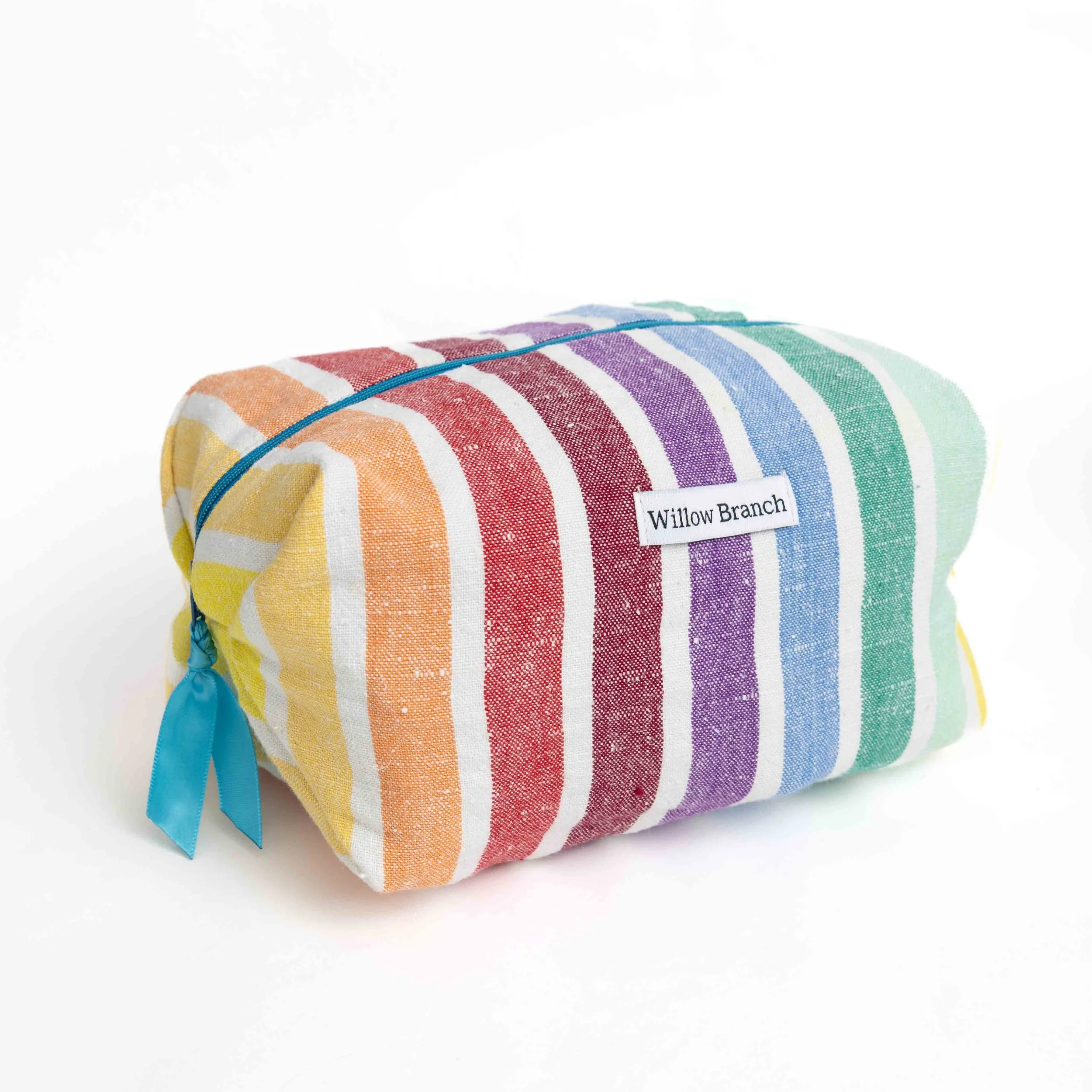 Rainbow Stripe Boxy Makeup Bag