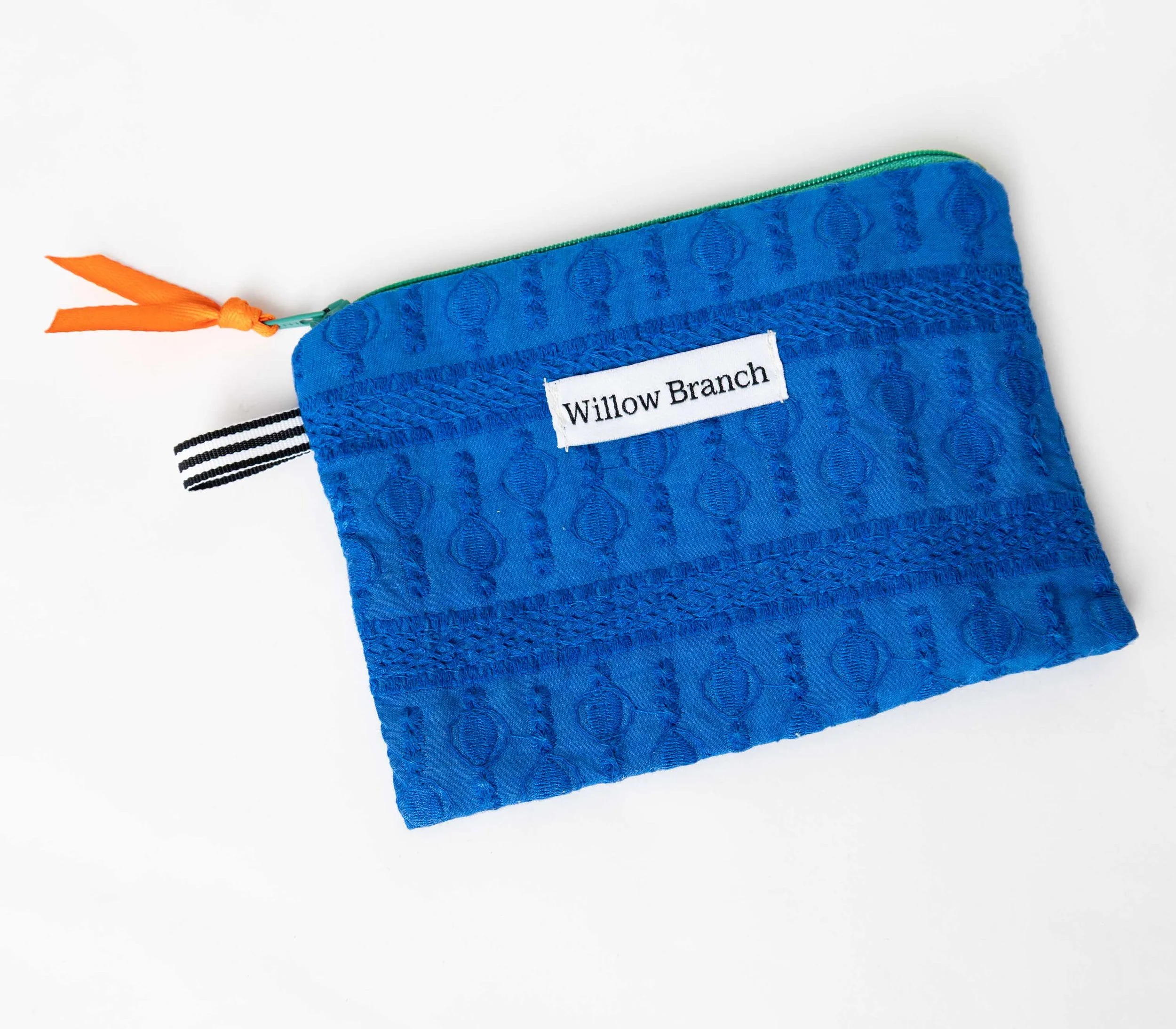 Blue Eyelet Flat Pouch