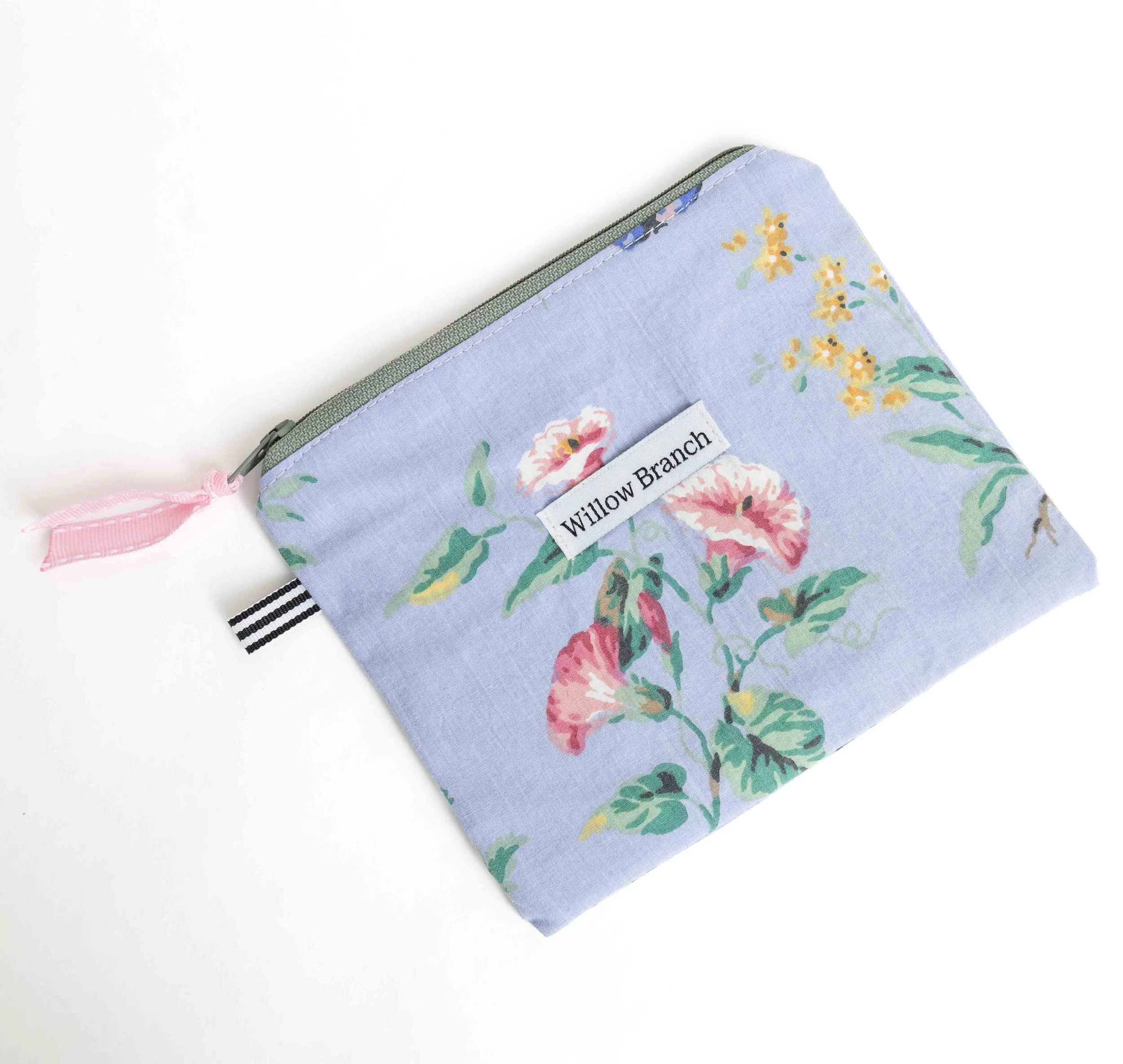 Floral Flat Pouch Blues Purple Pink flower