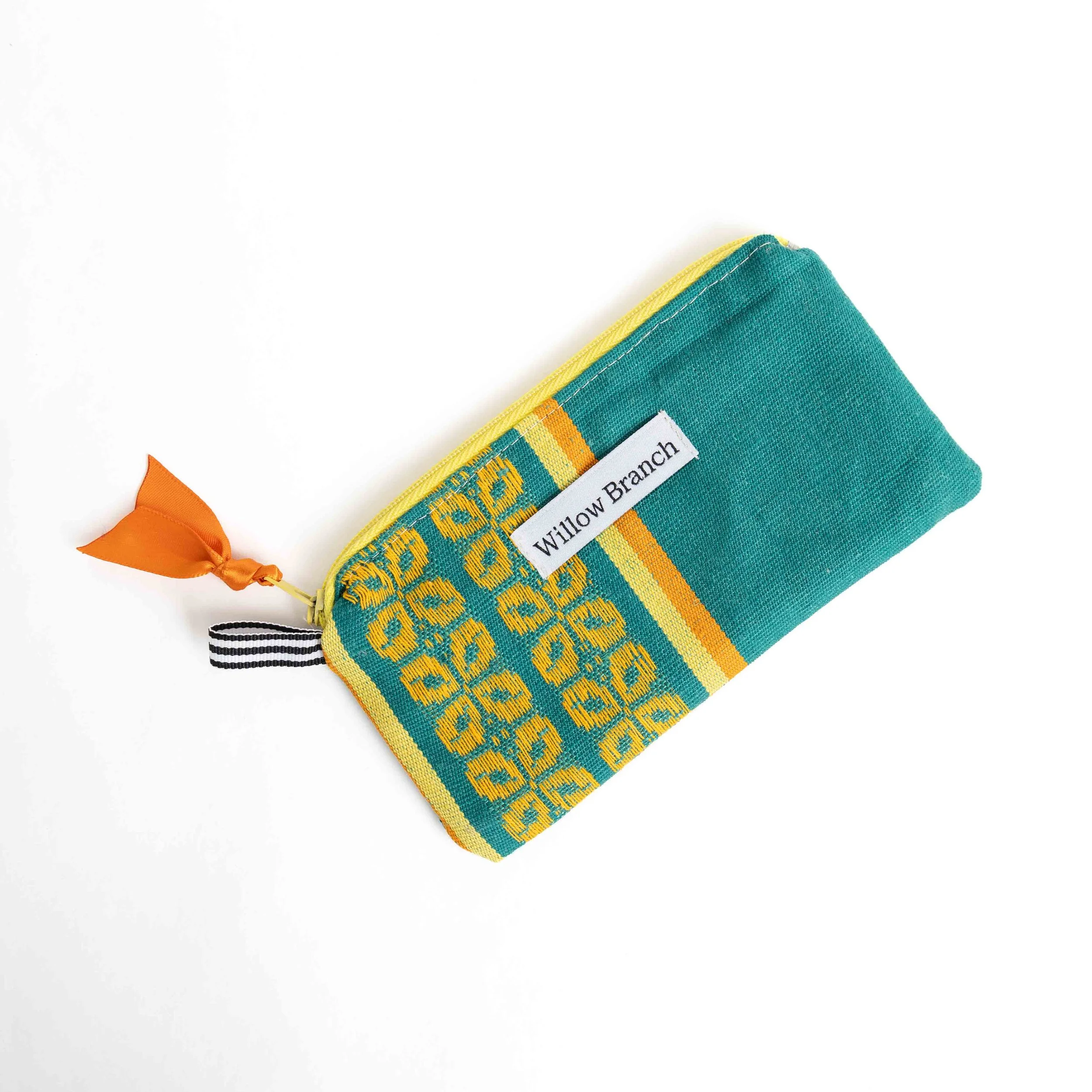 Teal Orange and Yellow Flat Pouch small