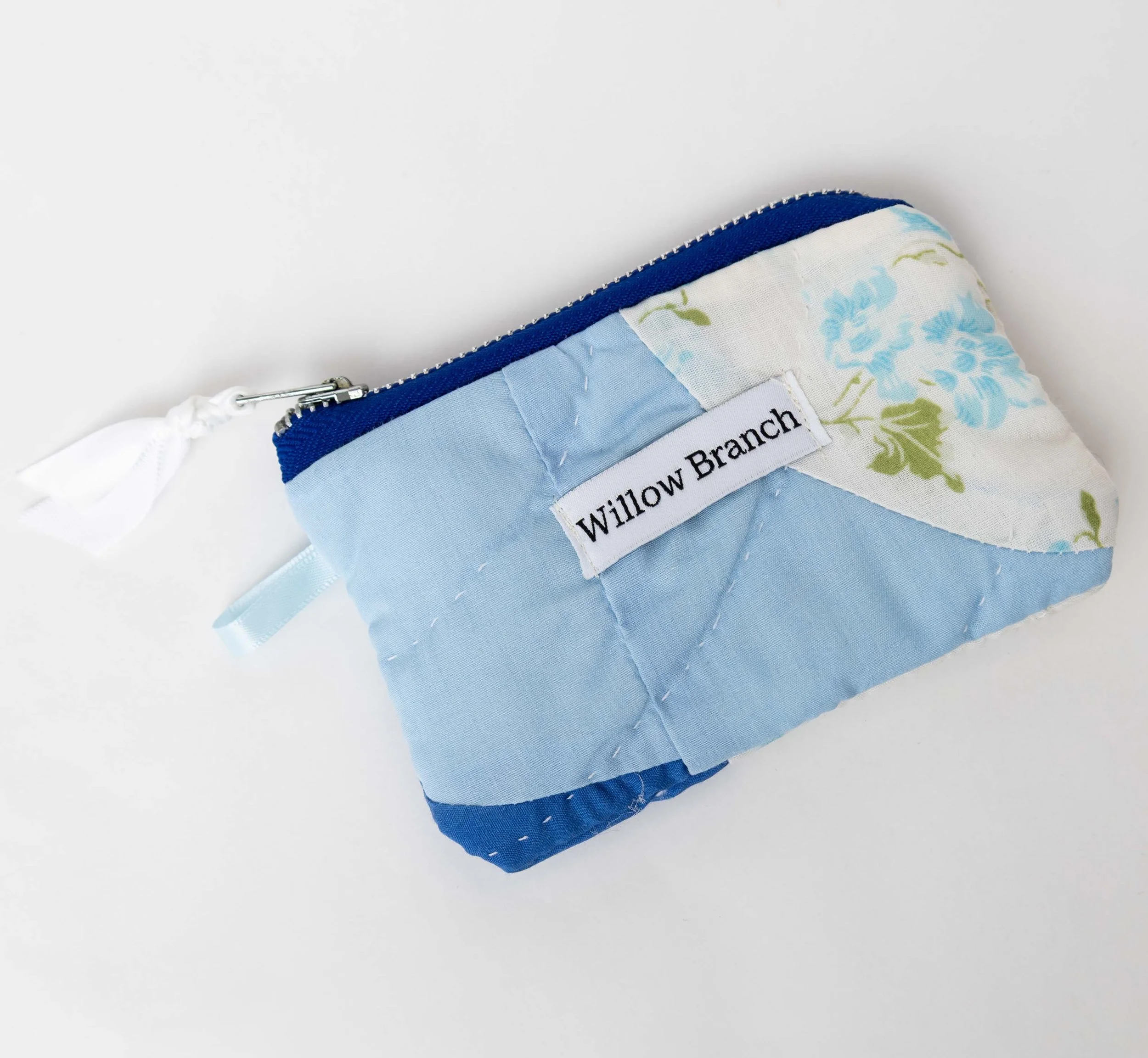 Quilted Blue Flat Pouch 1