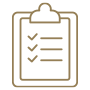 Clipboard with checkmarks and lines of text.