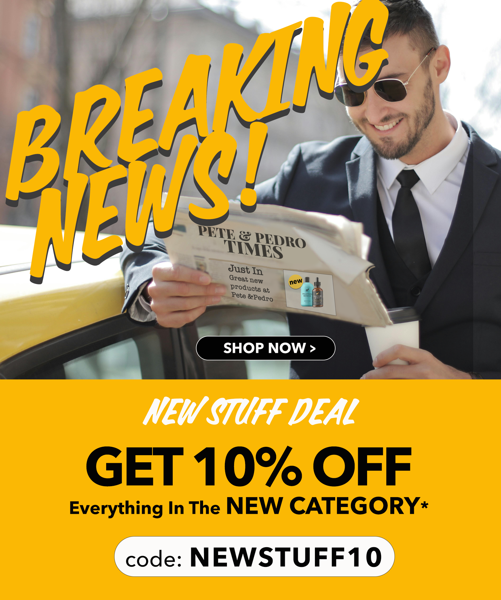 man reading the news
