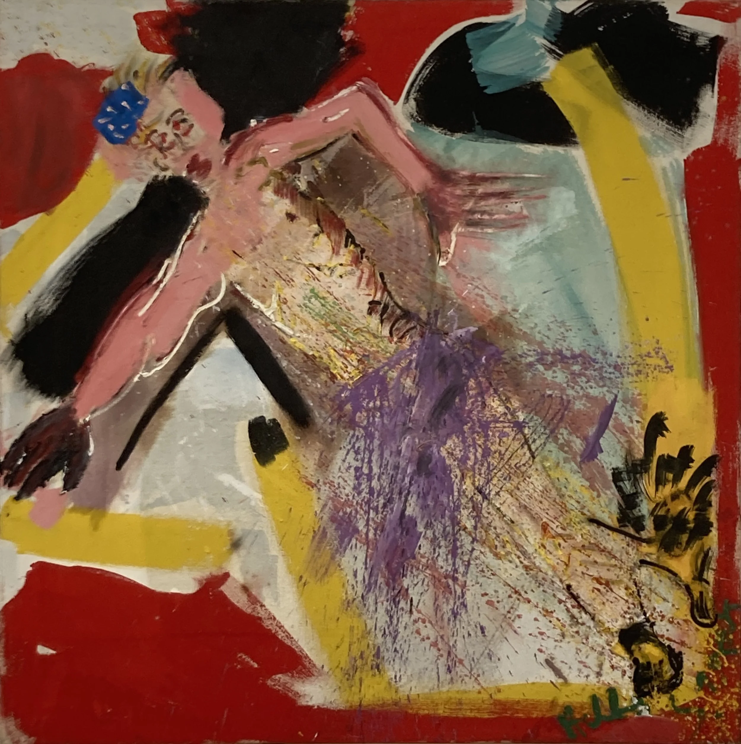Show dance, Series: Mechanical Bodies, 1984/85, 125x125cm, acrylics on nettle, 6.400 €