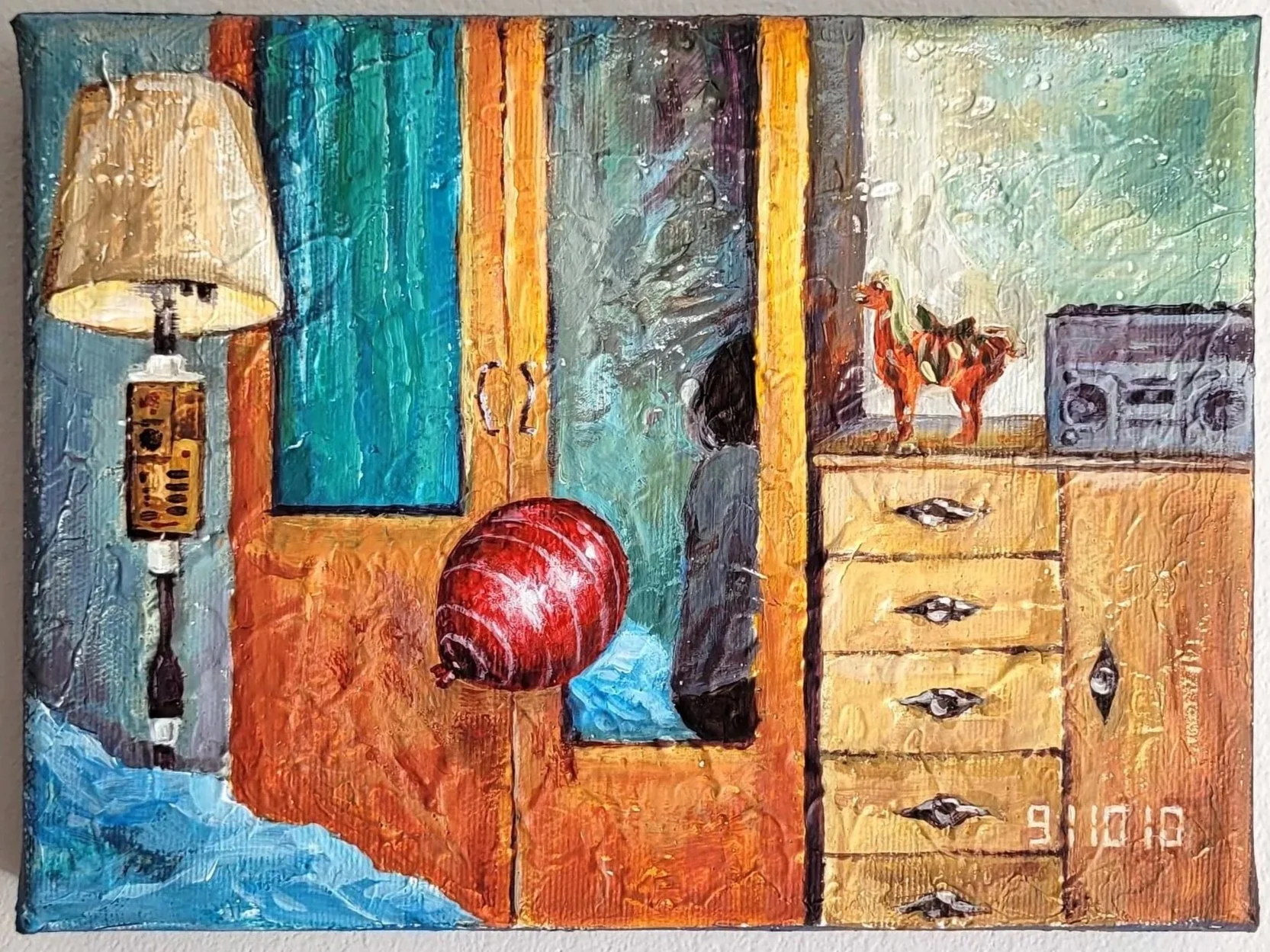 Jingwen Yao, 91/10/10, acrylic on canvas, 18x24 cm, 2025