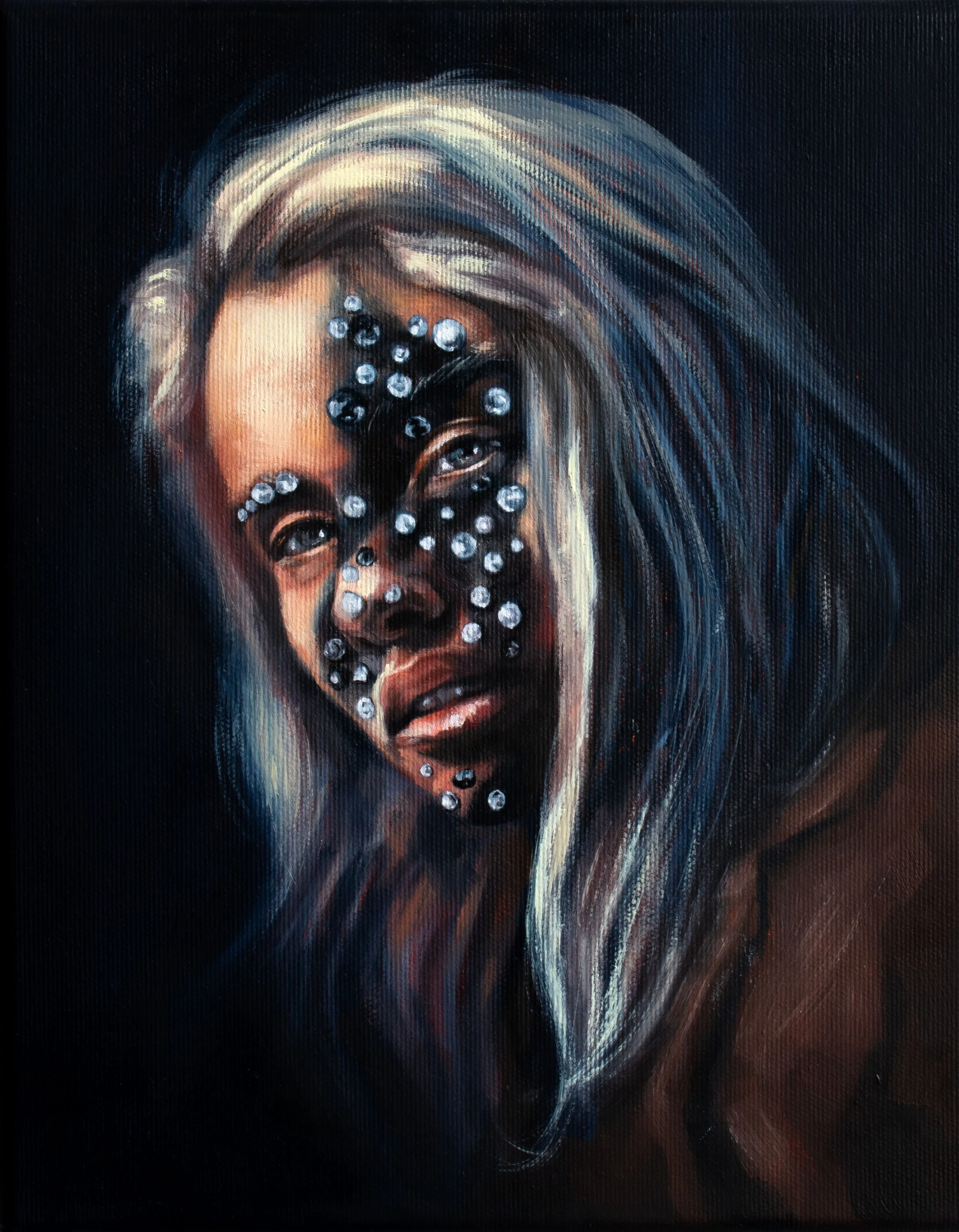 Nadia Valeska, Dazzle Me, oil on canvas, 30x24 cm, 2023