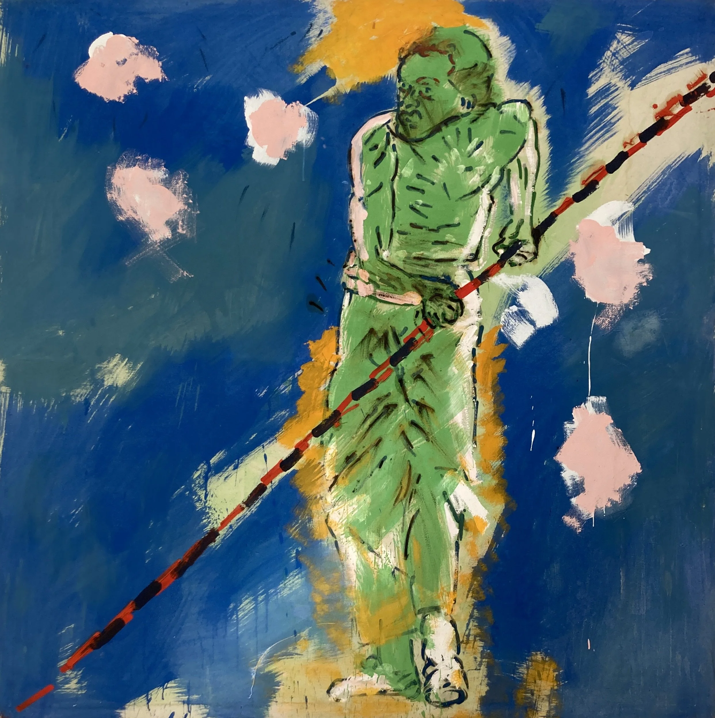 Mister Wiggles Series: Mechanical Bodies, 1986, 150x150cm, acrylics on nettle, 7.700 €