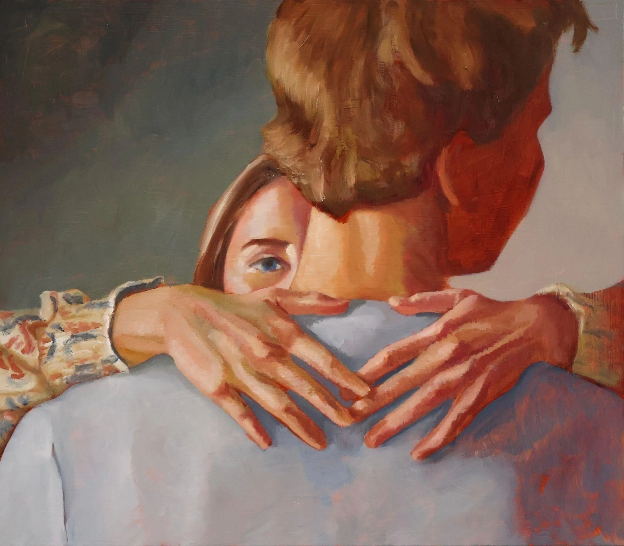 "What Lies Between Us", Oil on panel, 35 x 41 cm, 2025, 800 €