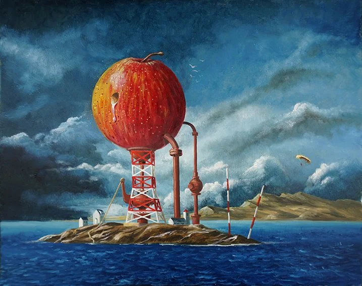 Nordisches Apfelwerk II, Oil on board, 26x34cm, 2019, 1.500 € (framed)