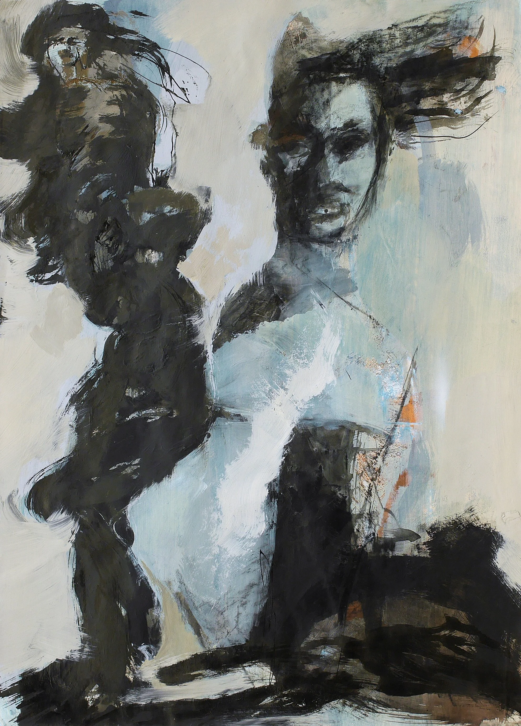 Persona ingrata, Ink, charcoal, acrylics, oil on paper, 70×50 cm