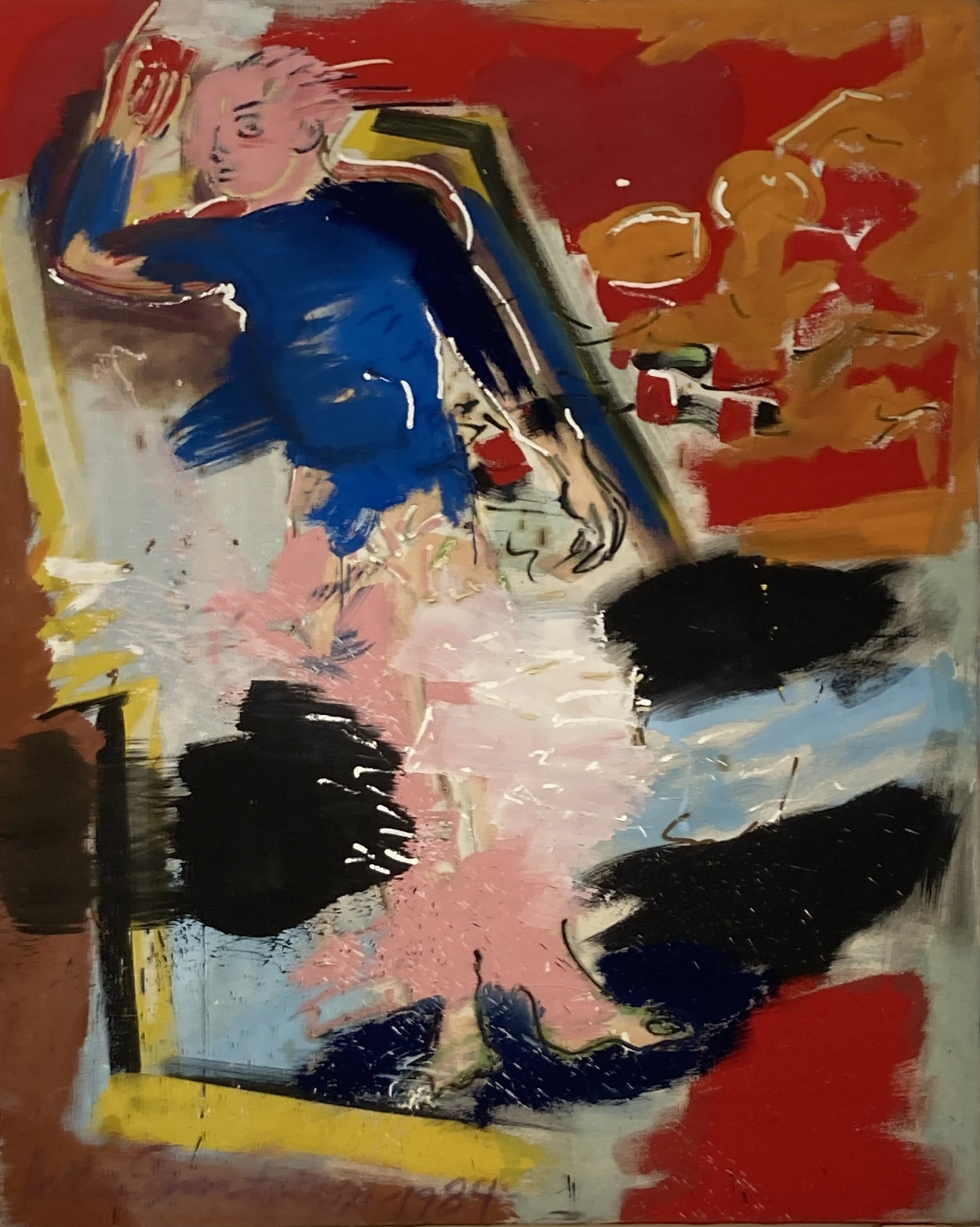 Stefan Bootin, Series: Mechanical Bodies, 1984, 160x130cm, acrylics on nettle, 7.700 €