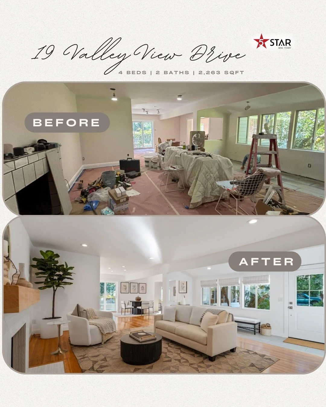 Before and afters never get old.

This home at 19 Valley View Drive started as a full-on project site with dust, tools, taped floors and everything in between. Now it&rsquo;s light, open, and completely reimagined for the way people live in Orinda.

