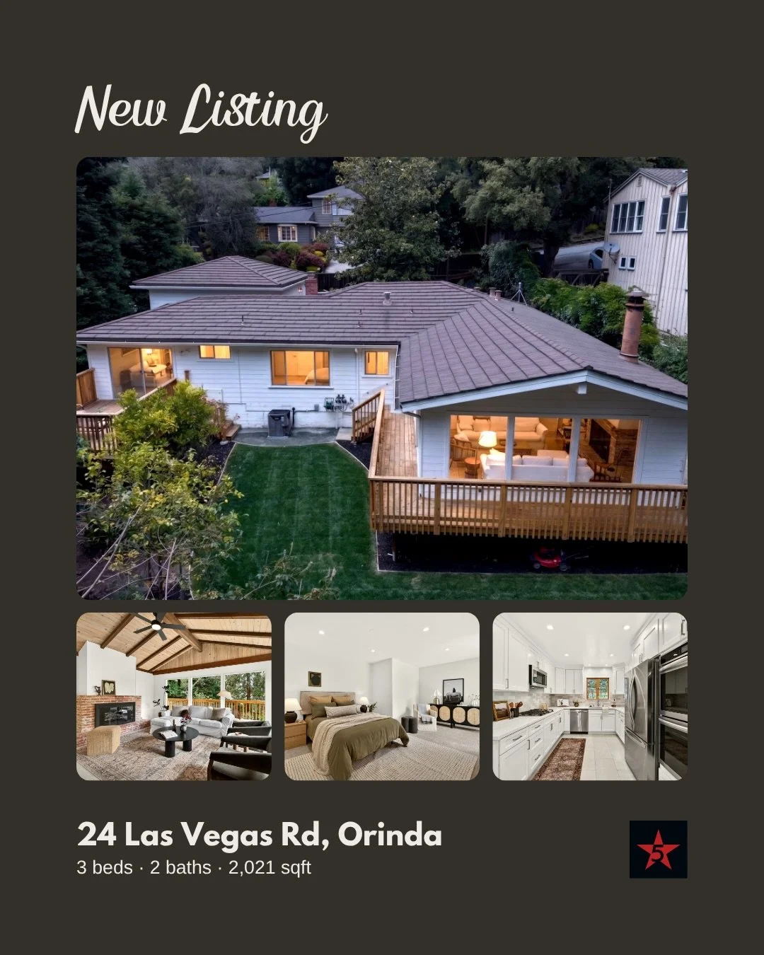 A newly remodeled Orinda home with room to breathe.

24 Las Vegas Rd has 3 bedrooms, 2 bathrooms, 2,021 square feet, an updated kitchen, remodeled bathrooms, a huge bonus room, and a backyard with plenty of potential.

It feels fresh without feeling 