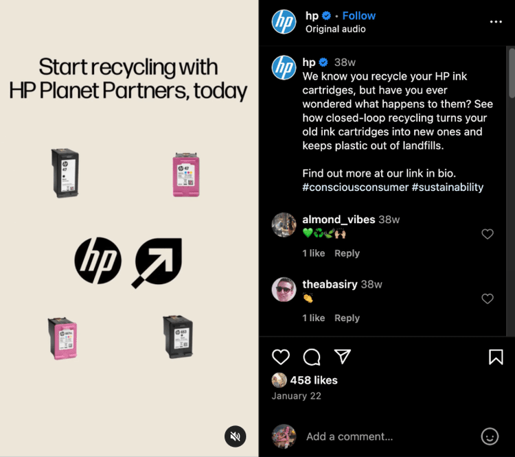 Chrissy Castriota's Social Media Copy HP Instagram