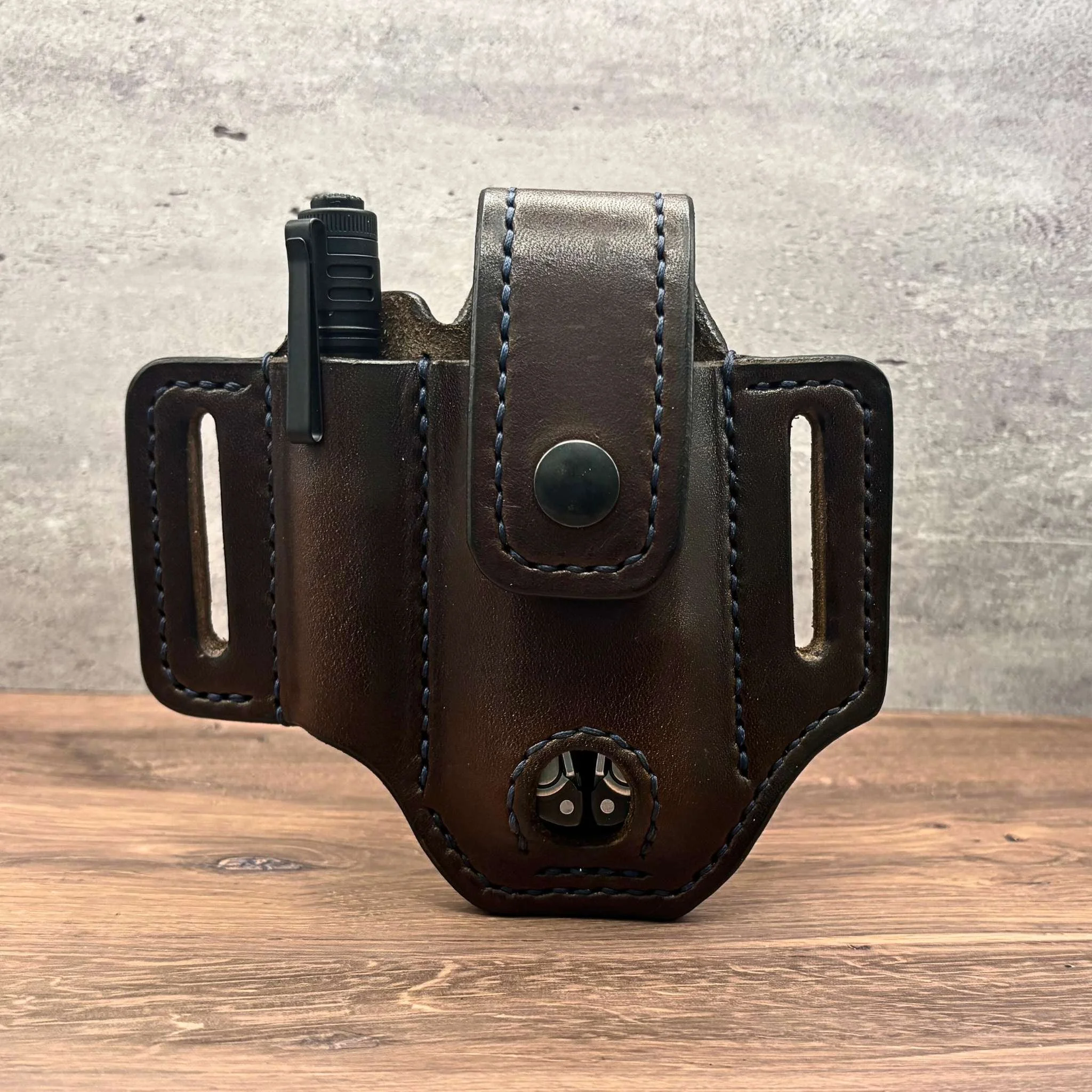 Leather multi-tool sheath for everyday carry