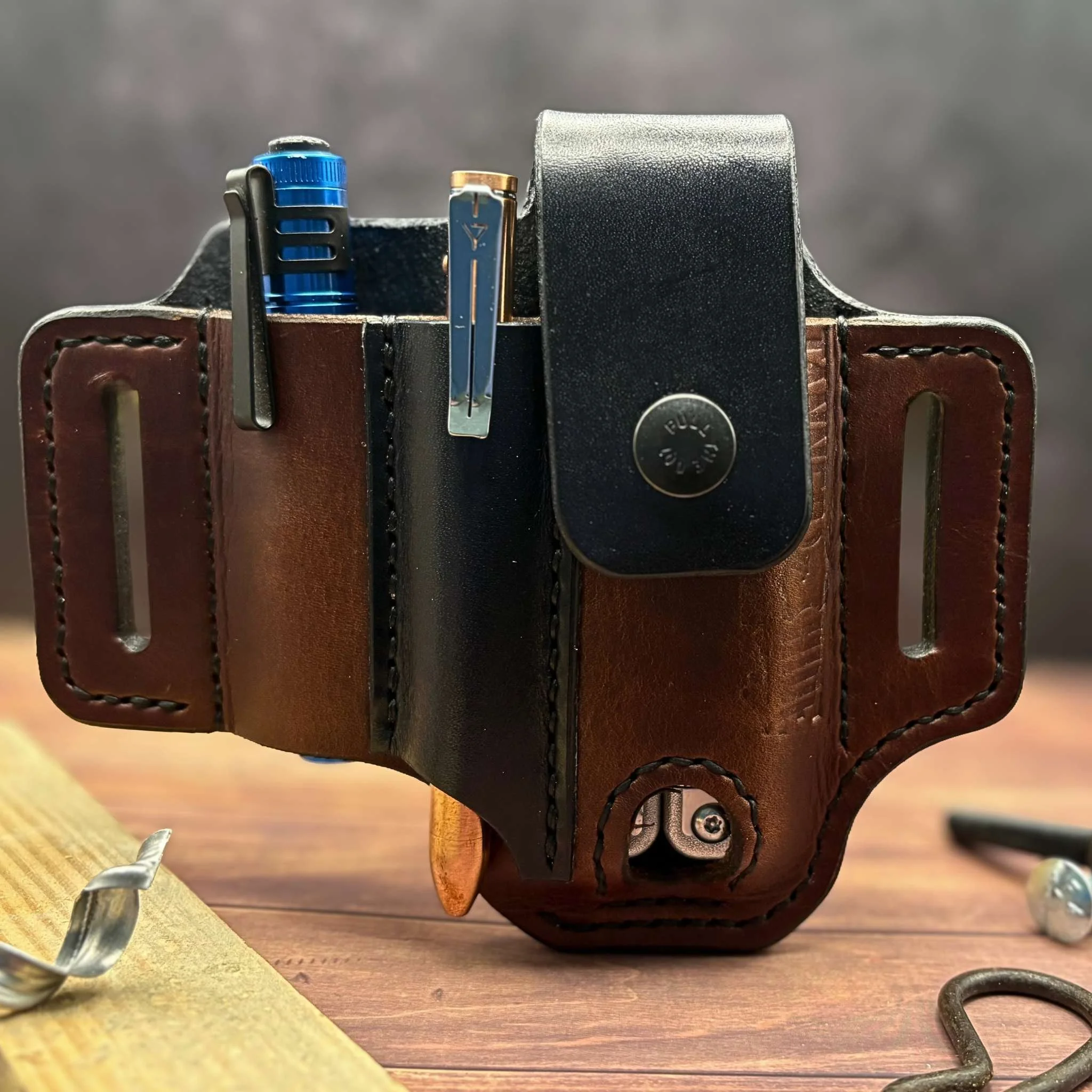 Leather multi-tool sheath for everyday carry