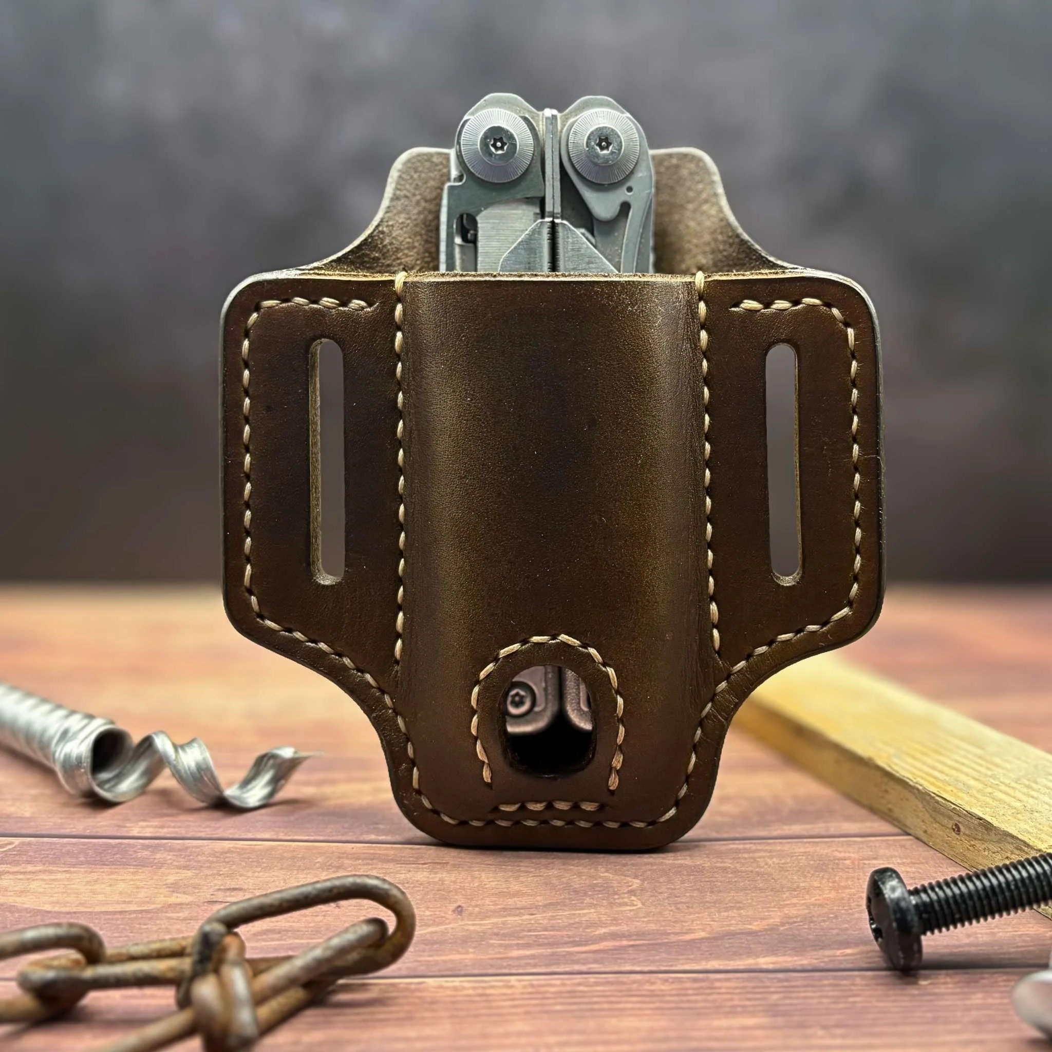 Leather multi-tool sheath for everyday carry