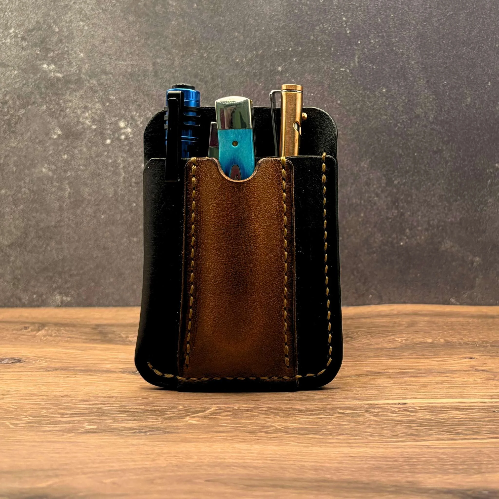 Leather pocket slip for everyday carry