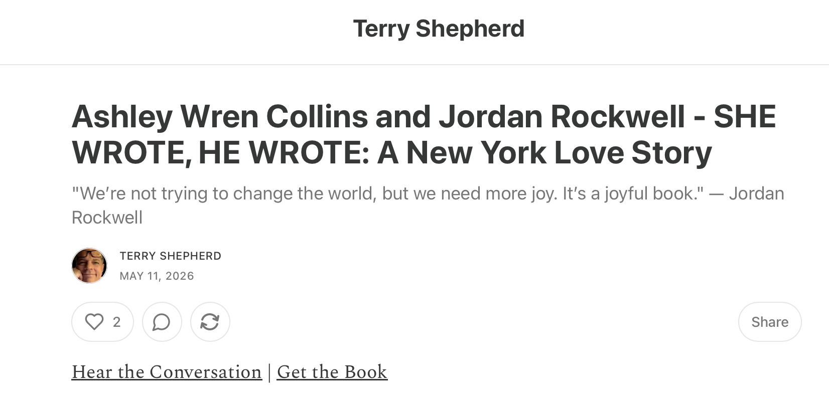 Terry Sheperd Substack