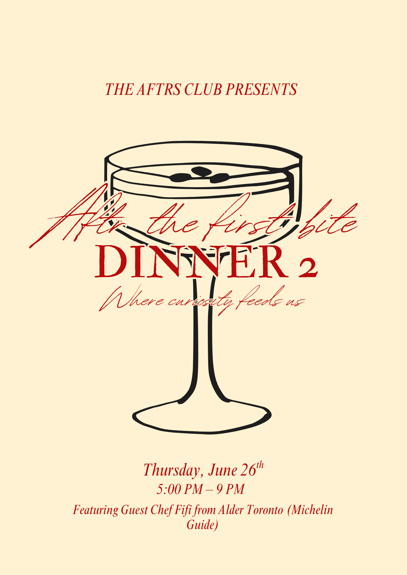The Aftrs Club Presents: Dinner 2 — Aftr the First Bite