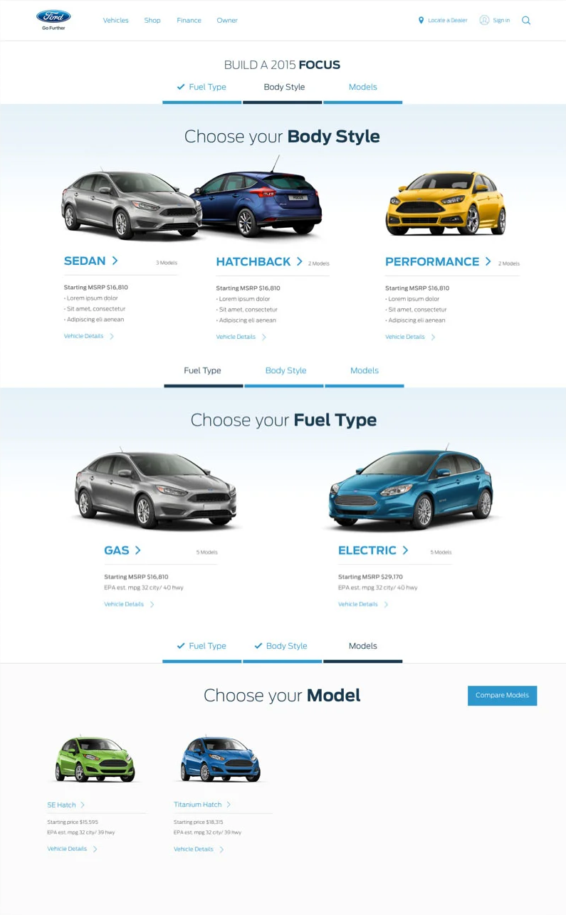 build and price landing page