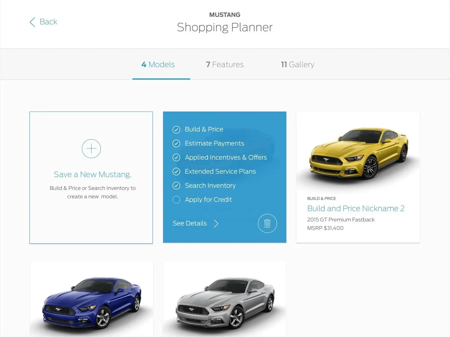 Shopping planner landing page