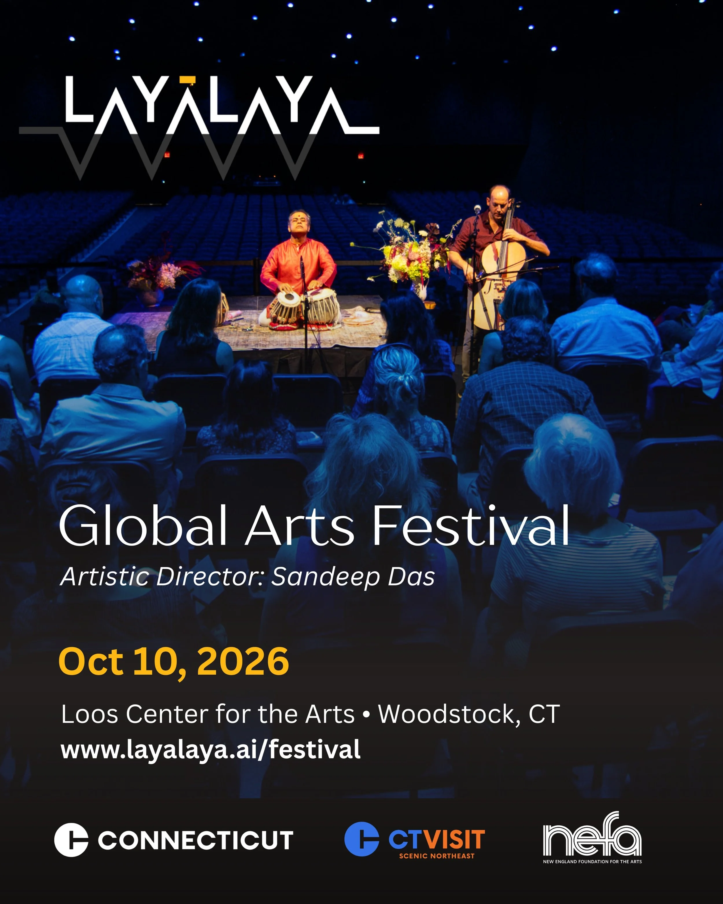 JOIN US THIS OCTOBER 10, 2026, for the inaugural Layālaya Global Arts Festival and immerse yourself in an unforgettable day of world-class music, art, culture, speaker spotlights, interactive conversations, and more!

Guided by the artistic vision of